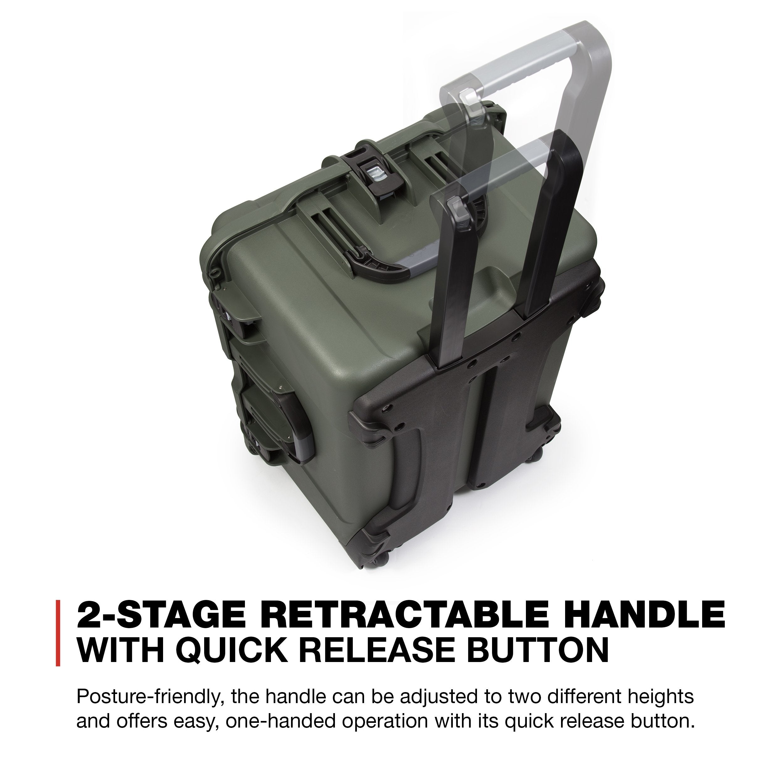NANUK 960 Wheeled Series Lightweight NK-7 Resin Waterproof Hard Case with Padded Dividers and Lid Organizer, Olive