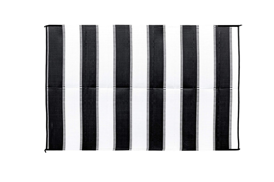 Awning Camco Leisure Mat-Charcoal Stripe 6' X 9' 42873