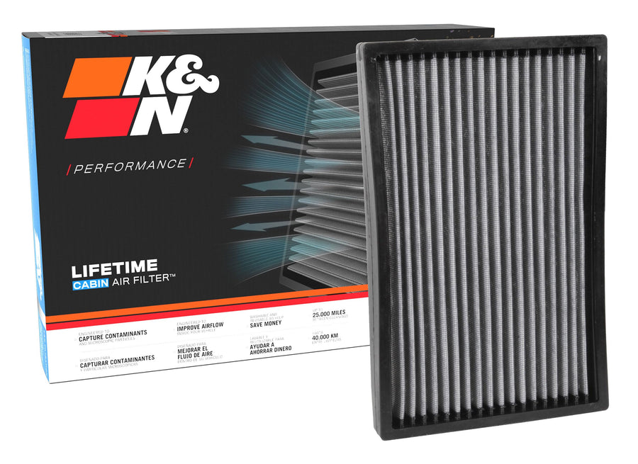 Cabin Air Filter K&N LIFETIME: Premium, Washable, Clean Air for your Cabin: Compatible with 2005-2018 Cadillac/Chervolet: XLR, Corvette, Z06, ZL1, VF3018