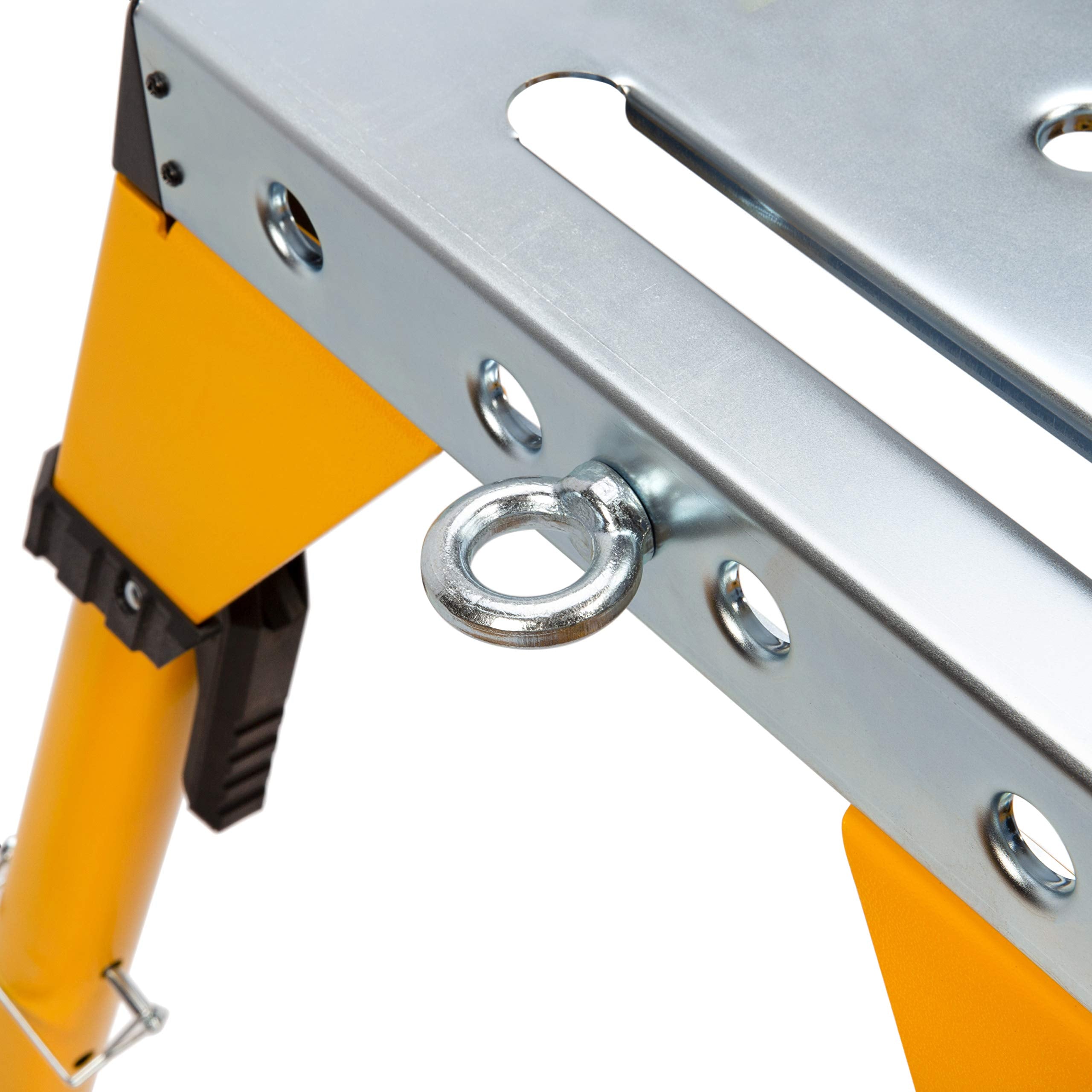 Dewalt Portable Adjustable Height Steel Welding Table and Work Bench, 18 x 46-inch Tabletop, Folding Legs, Carrying Handle, and Cord Minder