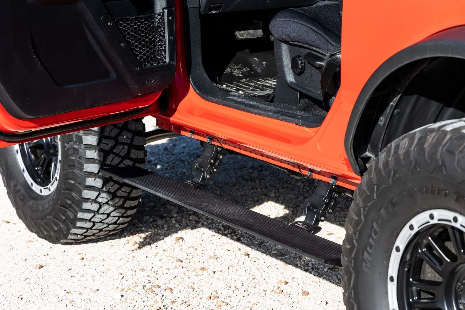Power Running Boards Rough Country with LED Step Lights for Ford Bronco, 2-Door (2021-2025) - Dual-Motor Electric Running Boards & Retractable Steps