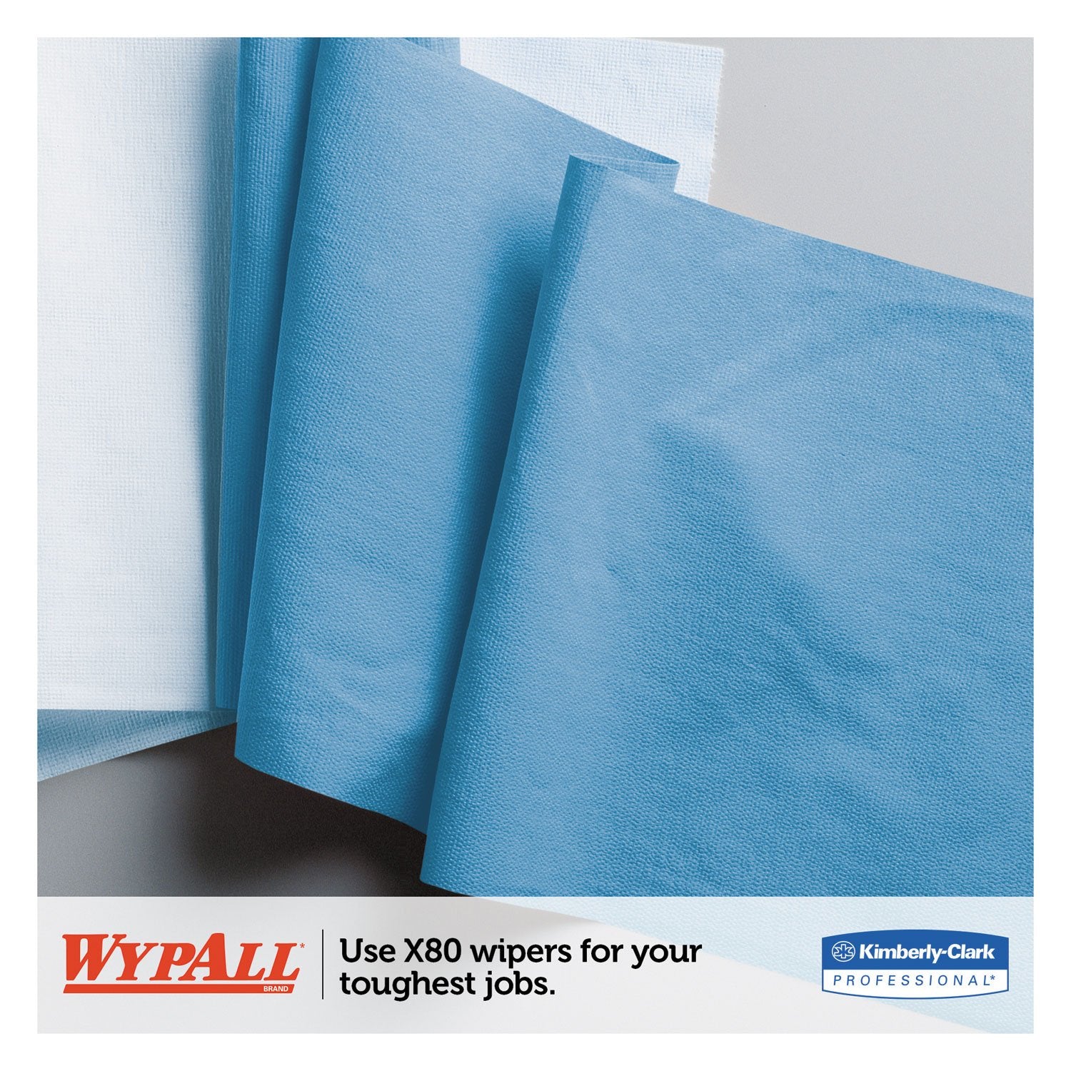 WypAll Kimberly-Clark 41041 X80 Wipers, BRAG Box, HYDROKNIT, Blue, 12 1/2 x 16 4/5, 160 Wipers/Carton