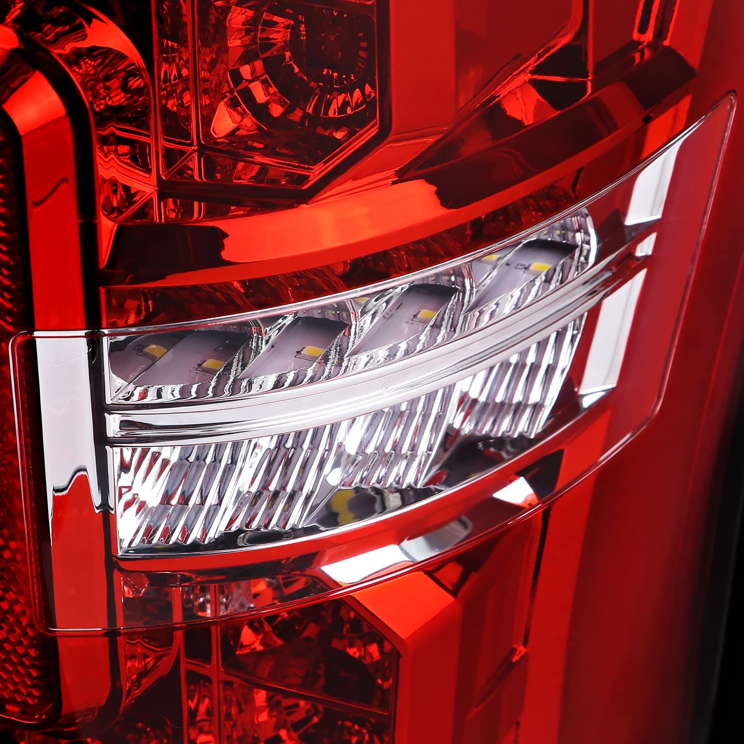 Red LED Tail Lights w/LED Tube SPEC-D TUNING Compatible with 2017-2019 Ford F250/350/450/550, Left + Right Pair Tail Lamp Assembly