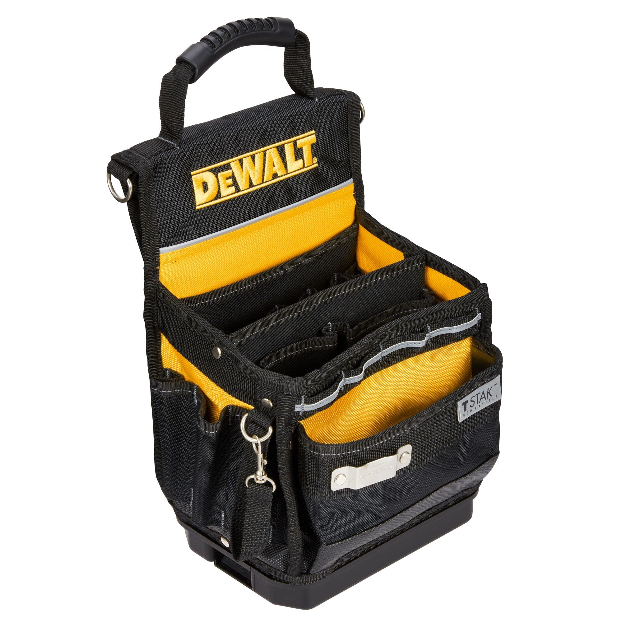 DEWALT Easy Access Tool Bag, Small Tool Pouch with Hard Bottom and Carrying Strap (DWST17624)