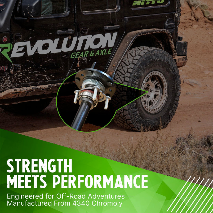 Revolution Gear & Axle Rear Axle Kit 4340 Chromoly Non-Rubicon Compatible with 2007-2018 Jeep Wrangler JK Sport & Sahara 30 Spline Fits Dana 44, High-Strength Heavy-Duty Performance & Durability