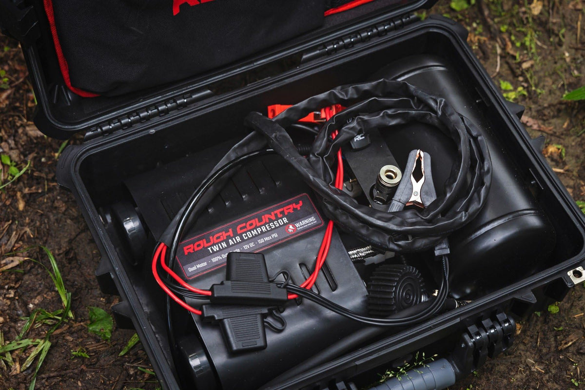 Portable Rough Country Twin Air Compressor | 12V | 150PSI | 6.16 CFM - RS208A