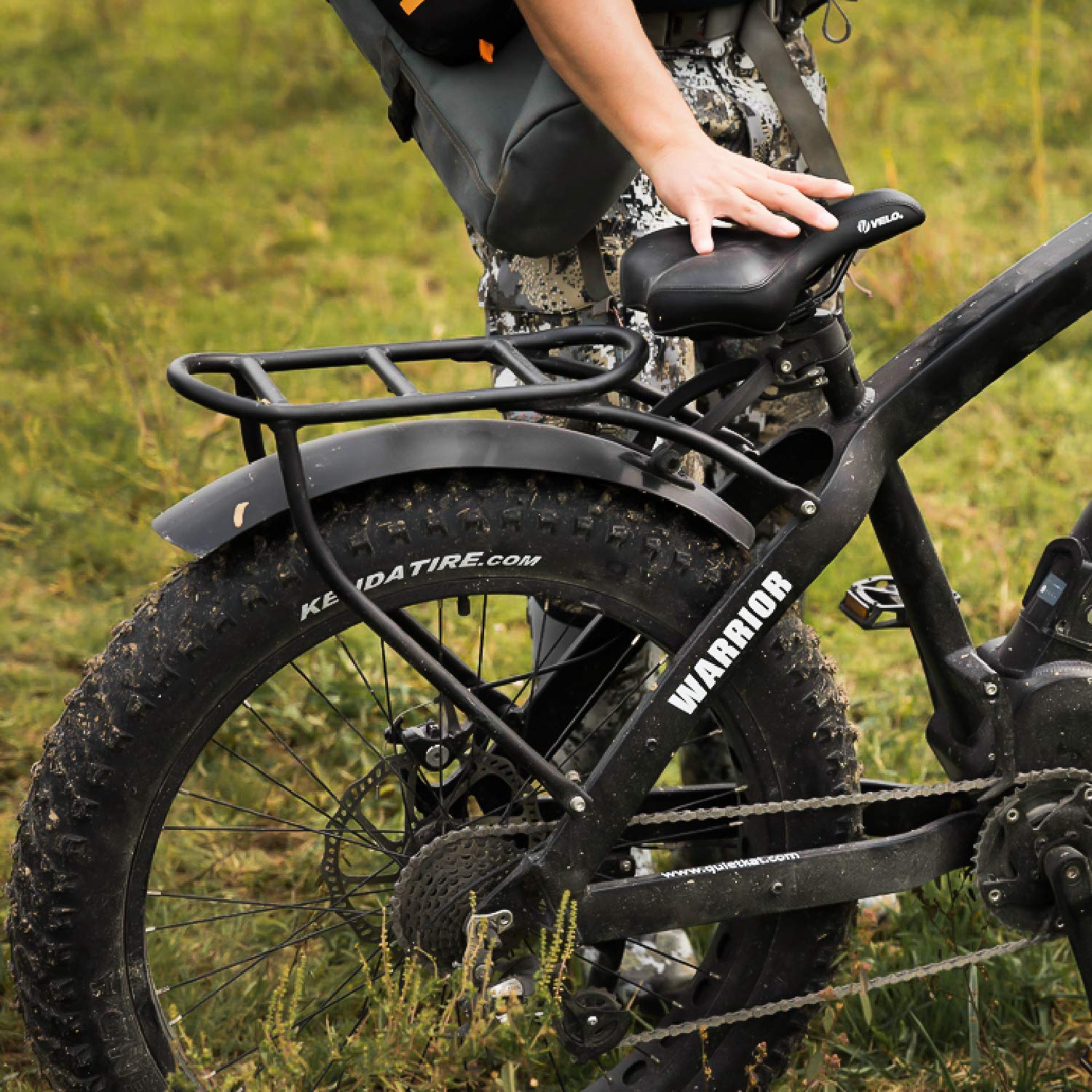 QuietKat Pannier FatKat Rear Bike Rack, Lightweight High Strength Aluminum Detachable - 17" Hardtail Frame Delivered After June 2020 (Black) (18QKRPR)
