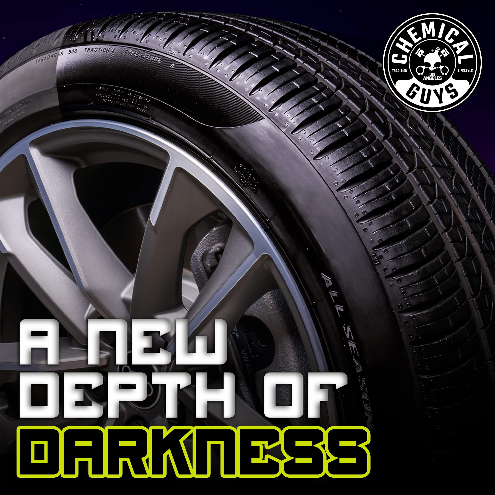 Chemical Guys Wet Look Galactic Black Tire Shine Dressing – High Gloss Spray for Tires, Trim and Rubber – Restores Deep Black Shine and Protection for Cars, Trucks, Motorcycles and RVs, 16 oz