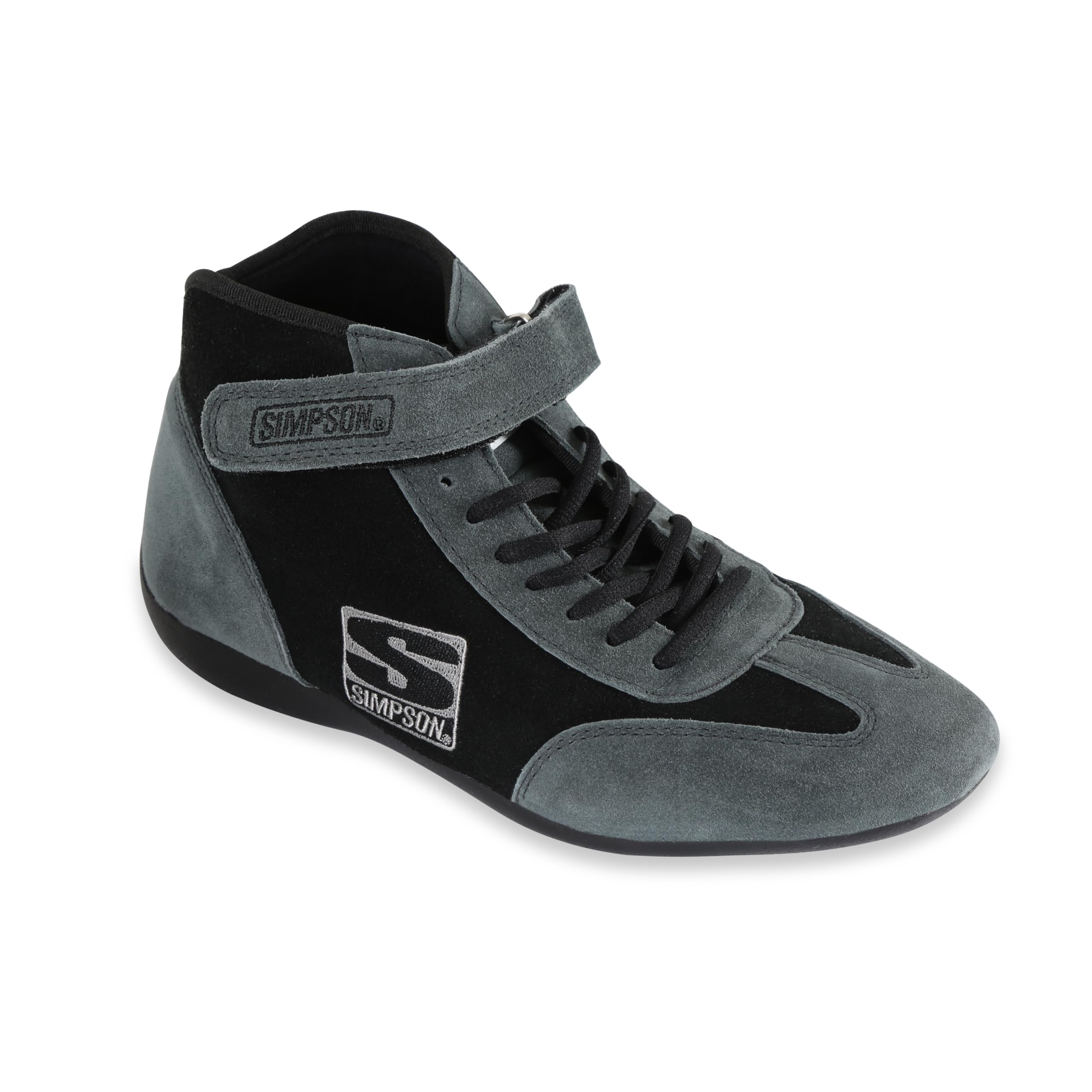 SIMPSON SAFETY MT105BK - Driving Shoe Fusion - Mid-Top - SFI 3.3/5 - Suede Outer - Nomex Inner - Black/Gray - 10.5 Mens / 12 Womens - Pair