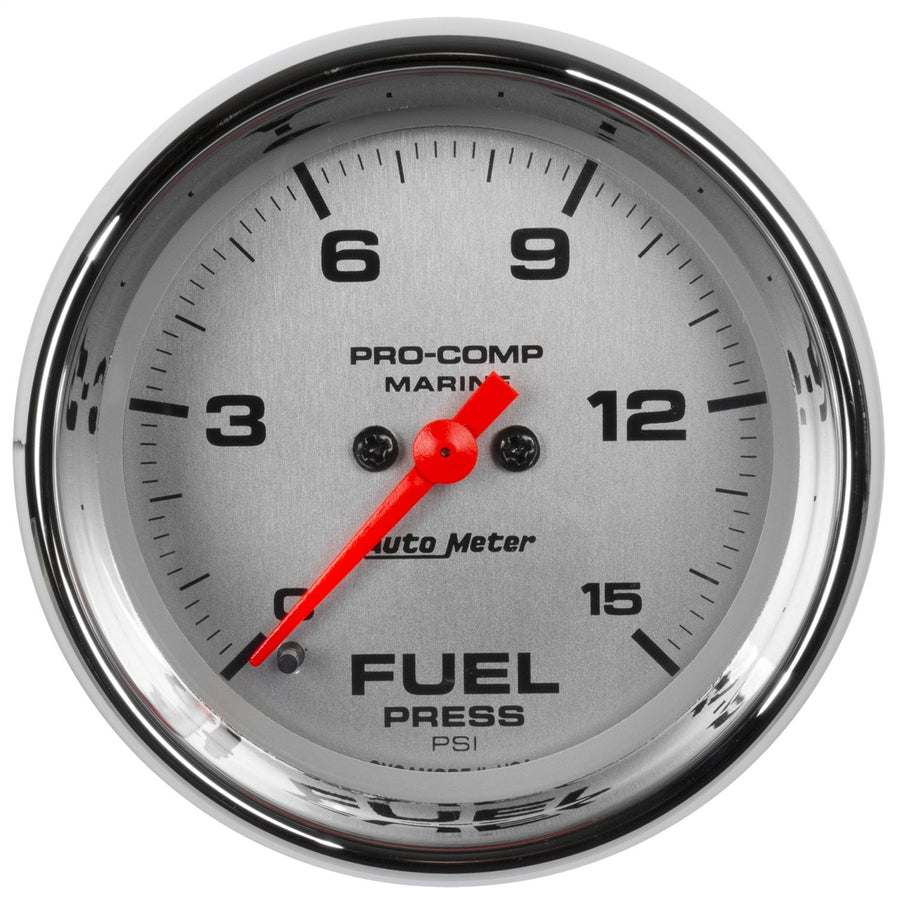 Gauge AutoMeter 200848-35 Fuel Press (Marine Chrome Ultra-Lite Gauge, 2 1/16", 15Psi, Digital Stepper Motor, Marine Chrome)