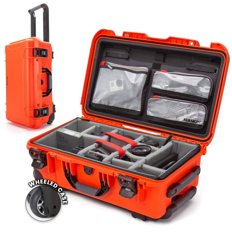 Pro Photo Kit NANUK 935 – Waterproof Travel Camera Hard Case with Padded Dividers and Wheels, 22” x 14” x 9” - Dustproof and Impact Resistant, Airline Carry-On Approved – Orange