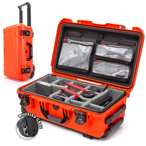 Pro Photo Kit NANUK 935 – Waterproof Travel Camera Hard Case with Padded Dividers and Wheels, 22” x 14” x 9” - Dustproof and Impact Resistant, Airline Carry-On Approved – Orange