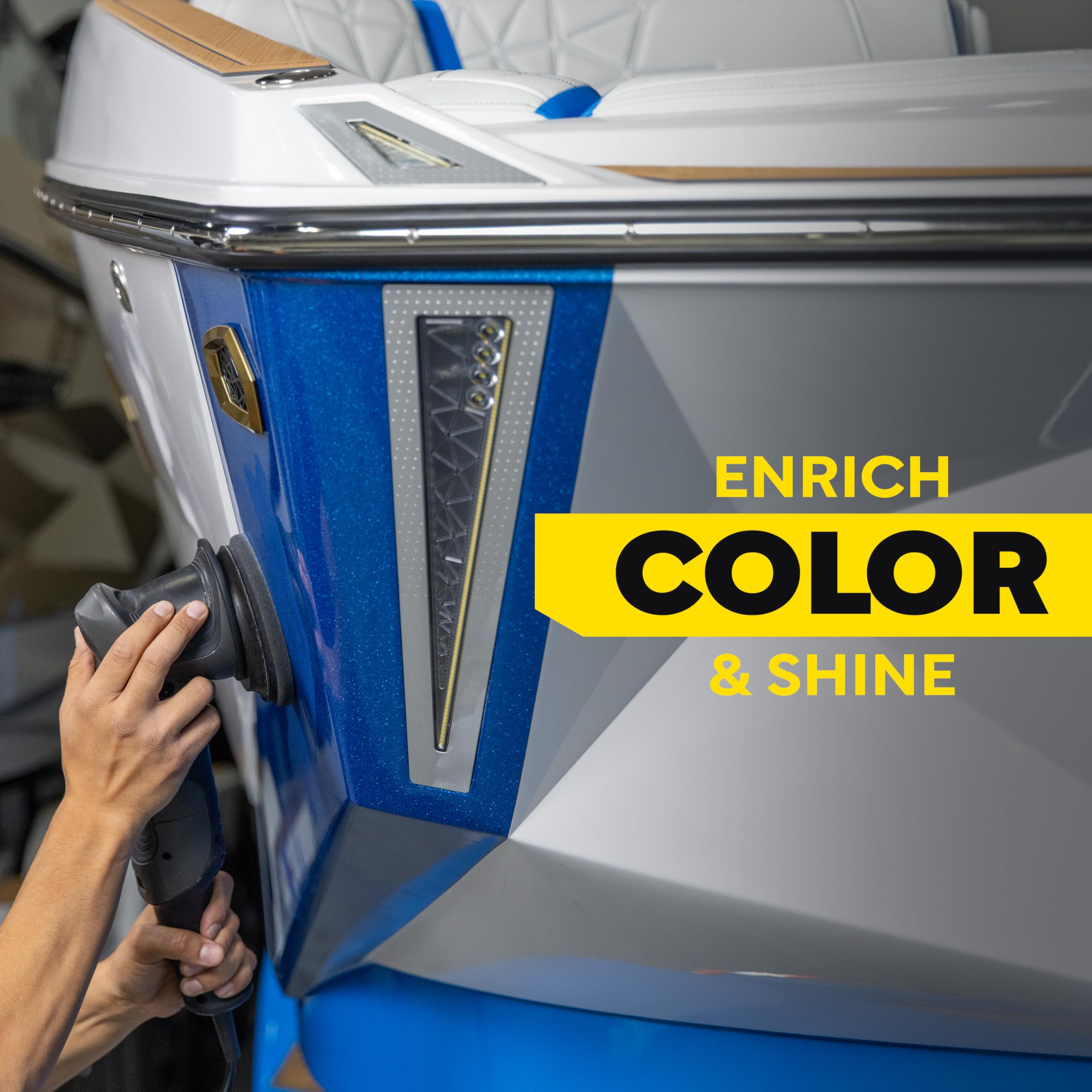 Meguiar’s Premium Flagship Marine Wax, M6332, Easy-to-Use Boat Polish and Wax that Removes Swirls, Scratches, and Oxidation While Adding Long-Lasting Protection, Gifts for Car Lovers, 32 Oz