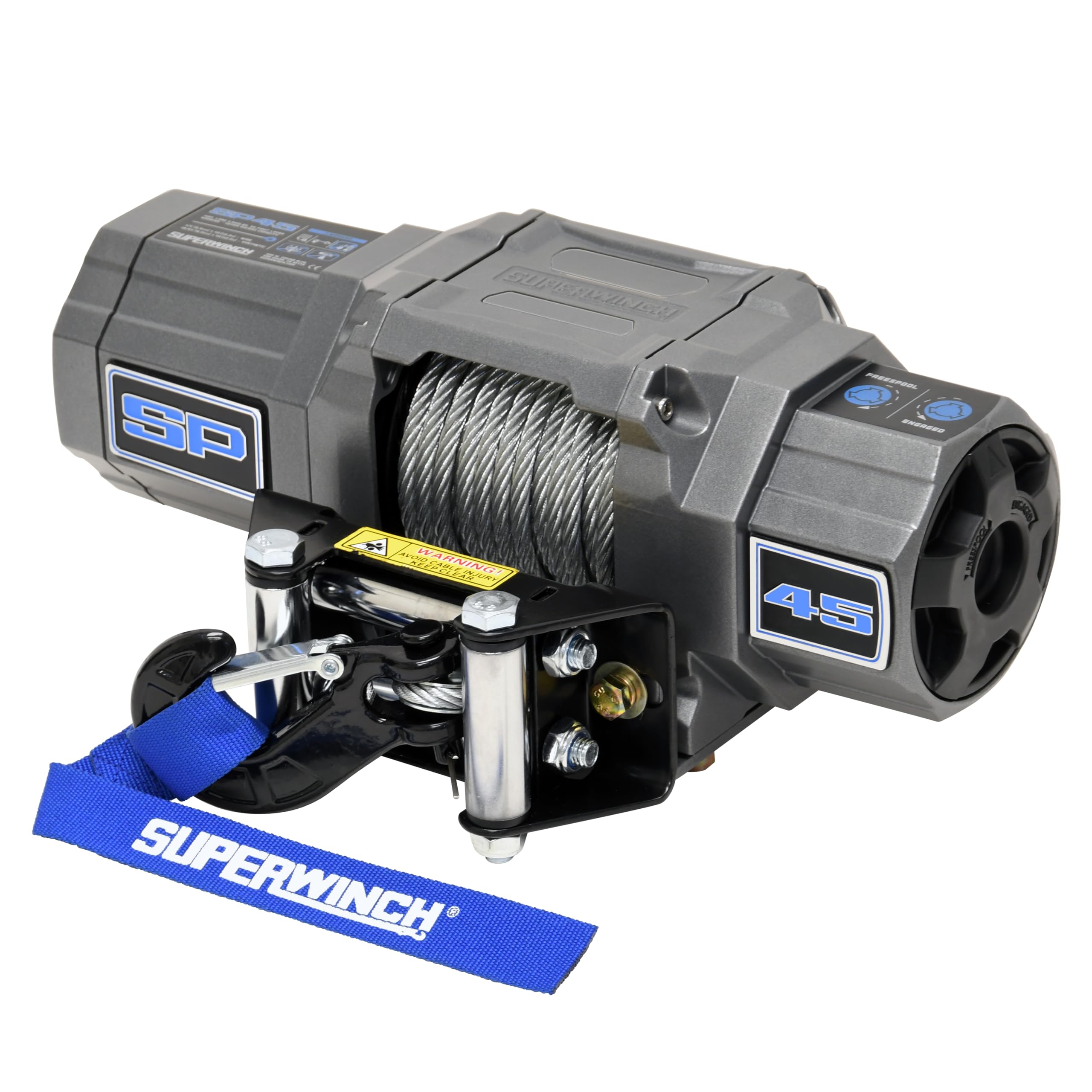 4500 lb Capacity SUPERWINCH SP 45, Roller Fairlead, 10 ft Remote, 15/64 in x 40 ft Steel Rope, 12V, Kit