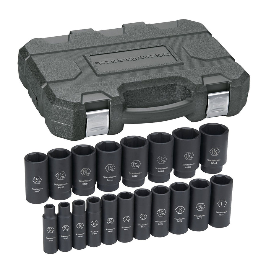 1/2 Dr 19 Pc. SAE Deep Impact Socket Set