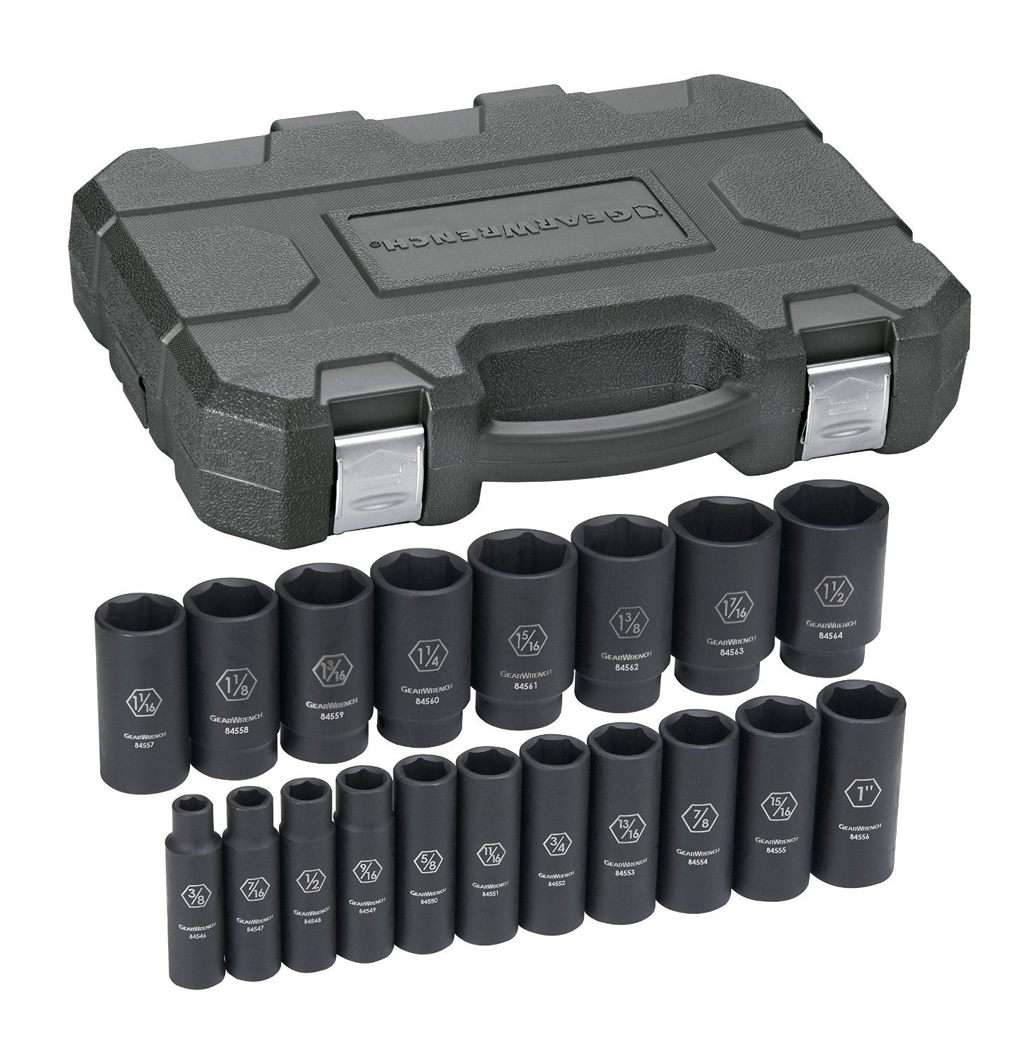 1/2 Dr 19 Pc. SAE Deep Impact Socket Set