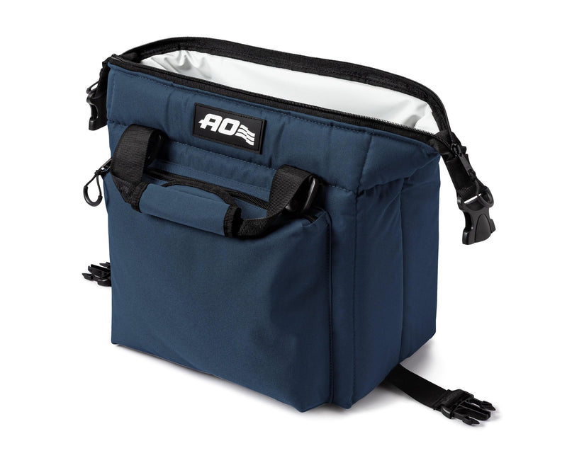 Caravan AO Coolers Canvas Soft Cooler with High-Density Insulation, Oversized Storage Pockets, Navy, 12-Can