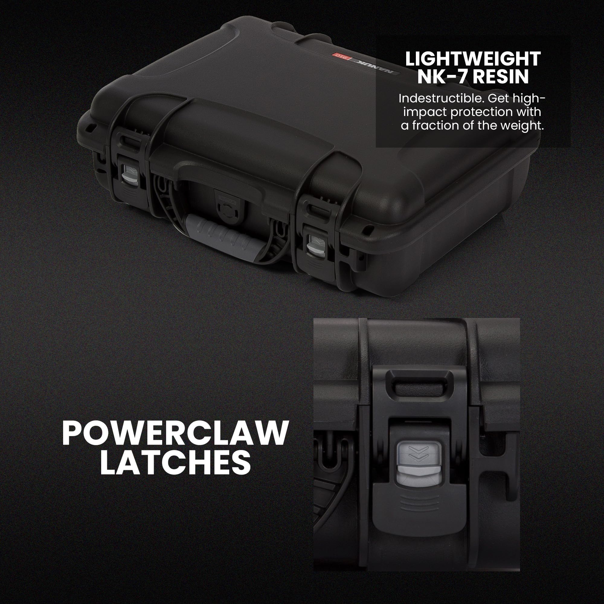 Case NANUK 910 w/Foam for Pistol Optic Ready, Black, Medium, 910S-080BK-0A0-21312
