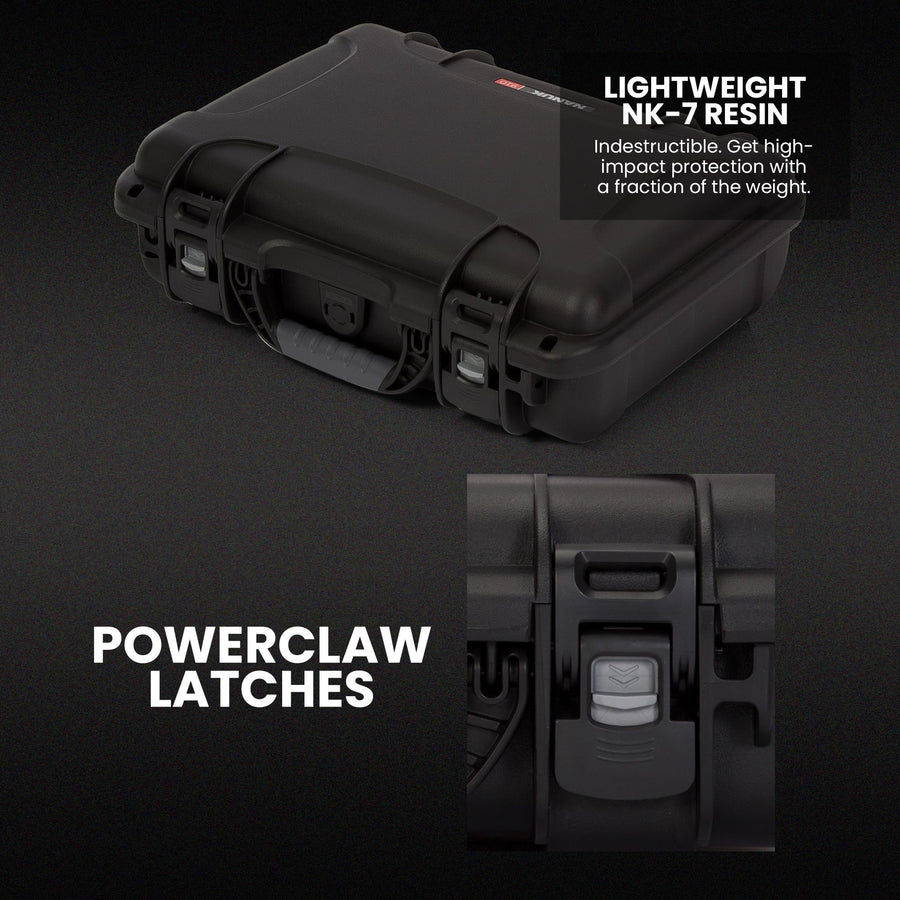 Case NANUK 910 w/Foam for Pistol Optic Ready, Black, Medium, 910S-080BK-0A0-21312
