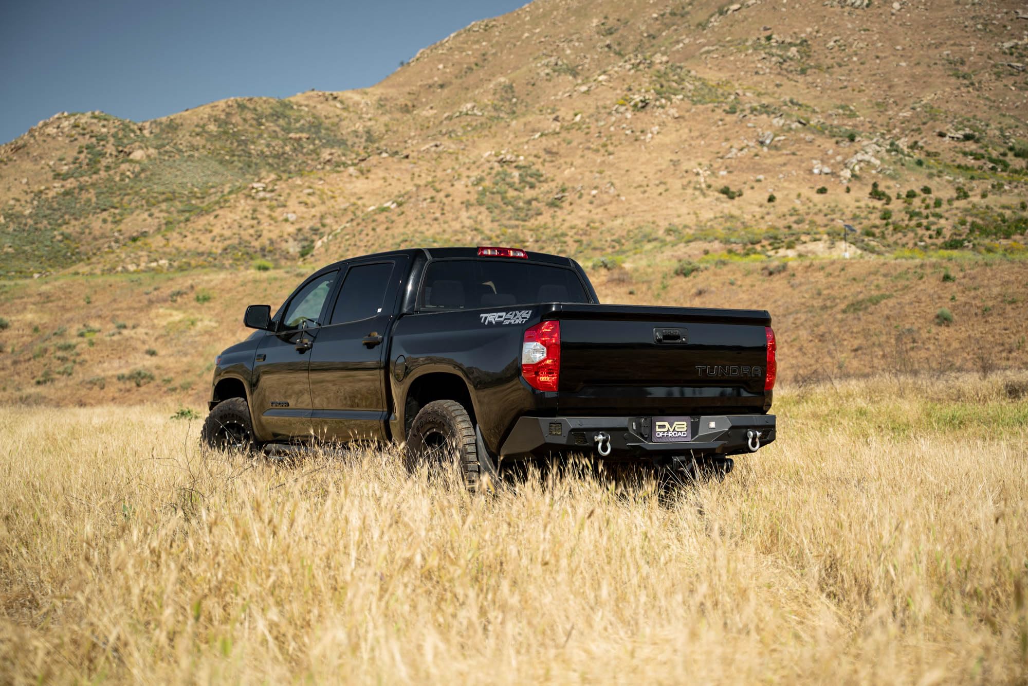 Offroad DV8 Spec Series Rear Bumper for 2014-2021 Toyota Tundra | Two D-Ring Mounts | Four 3-Inch Pod Light Mounts | Satin Black Accent Panels | Welded-In Zip Tie Tabs | Fully Bolt-On