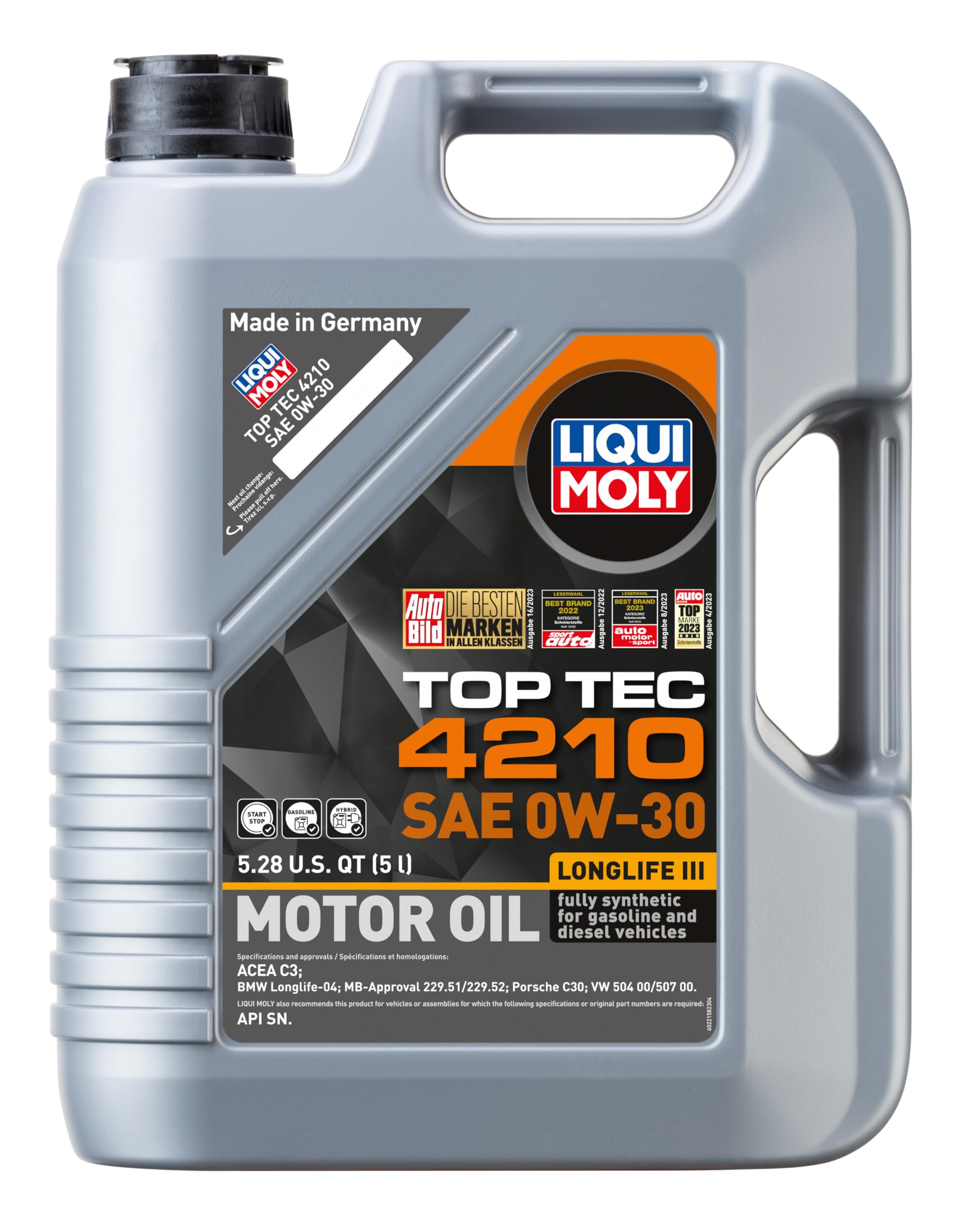 TOP TECH Liqui Moly 4210 0W30, 5 Liters (Case of 1)
