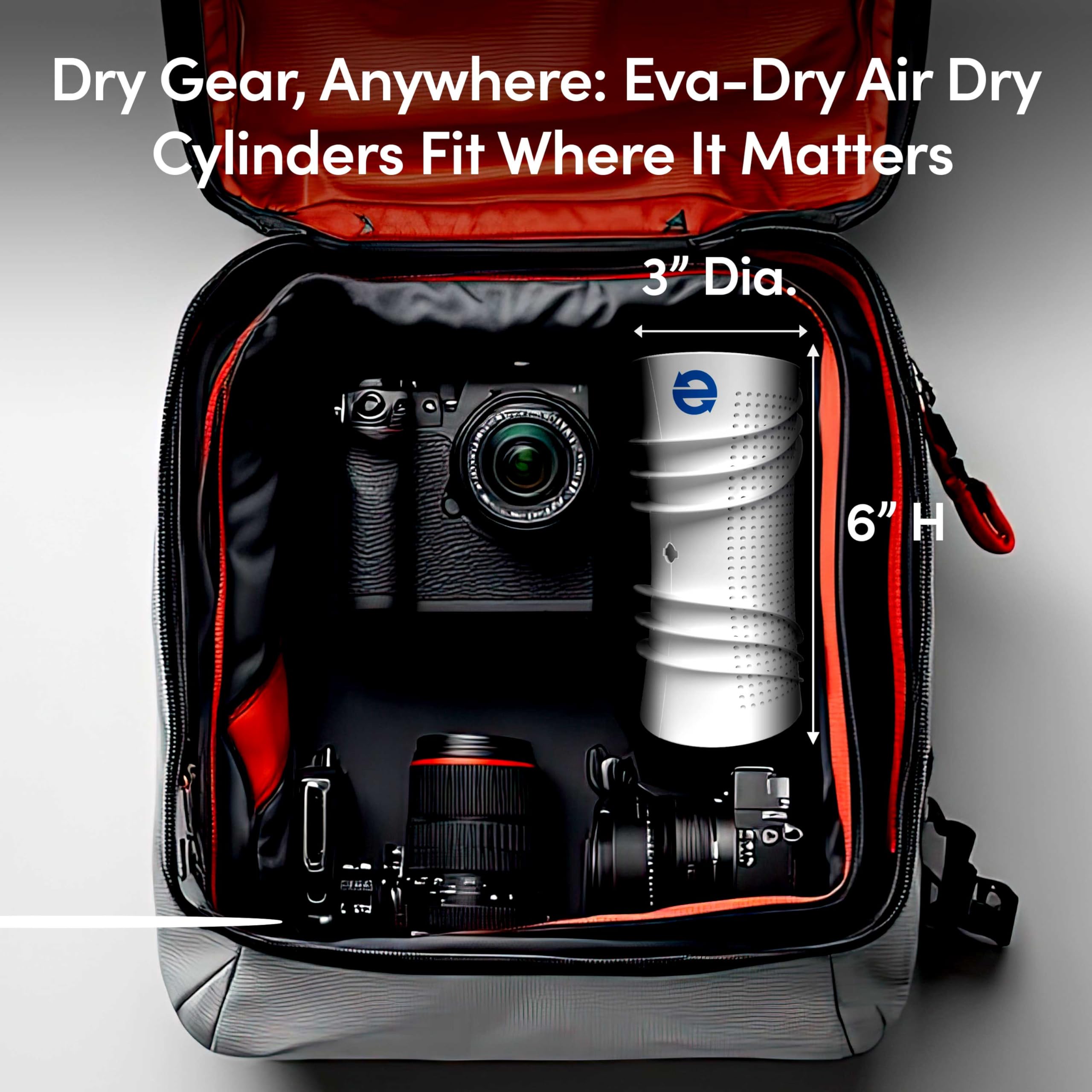 Eva-Dry Air-Dry System EDV-365 – Renewable Dehumidifier with Dual Cylinders, Rapid 2-Hour Renewal, and Color-Changing Indicator – Ideal for Closets, Safes, Boats, and Small Spaces