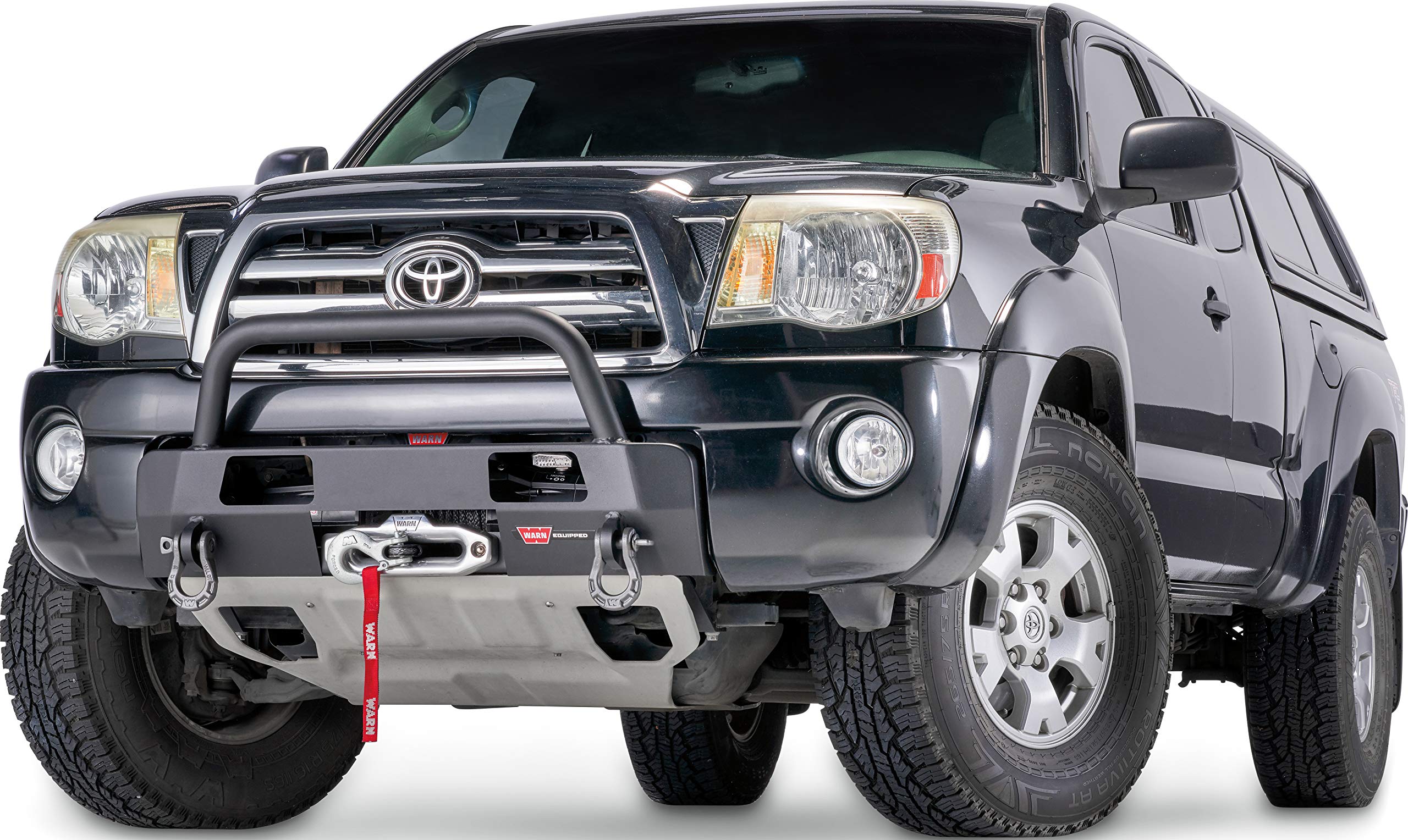Semi-Hidden WARN 102876 Fixed Winch Mount with Low-Profile Grill Guard Tube, Fits: Toyota Tacoma Gen 2 (2005-2011)