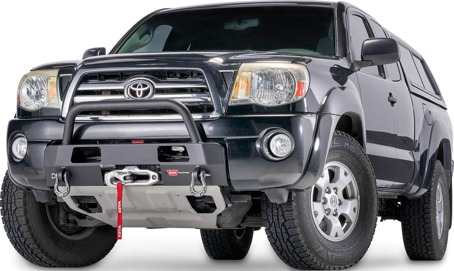 Semi-Hidden WARN 102876 Fixed Winch Mount with Low-Profile Grill Guard Tube, Fits: Toyota Tacoma Gen 2 (2005-2011)
