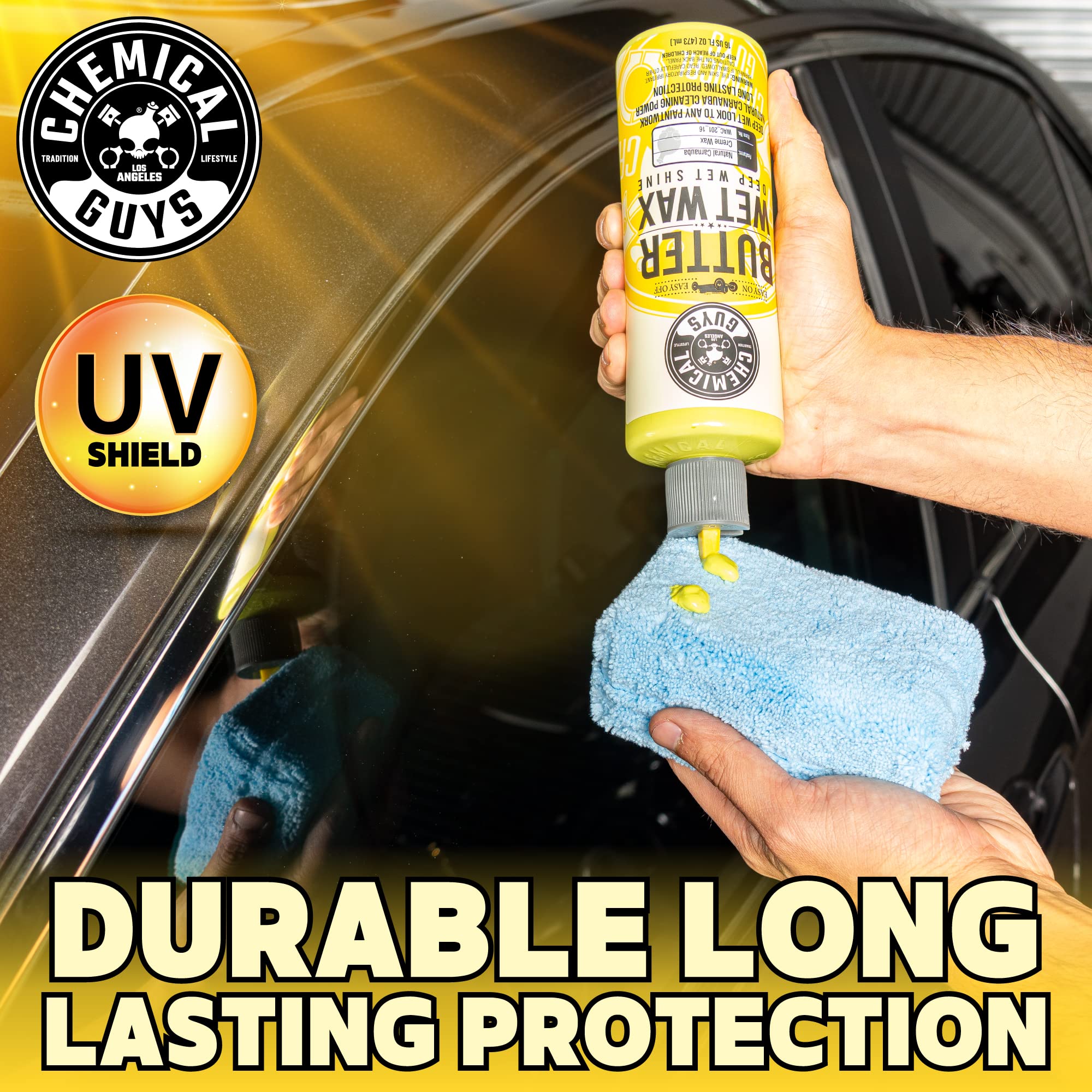 Chemical Guys Butter Wet Wax WAC_201, Deep Wet Shine for Cars, Trucks, SUVs, RVs & More, 128 fl oz (1 Gallon) Banana Scent