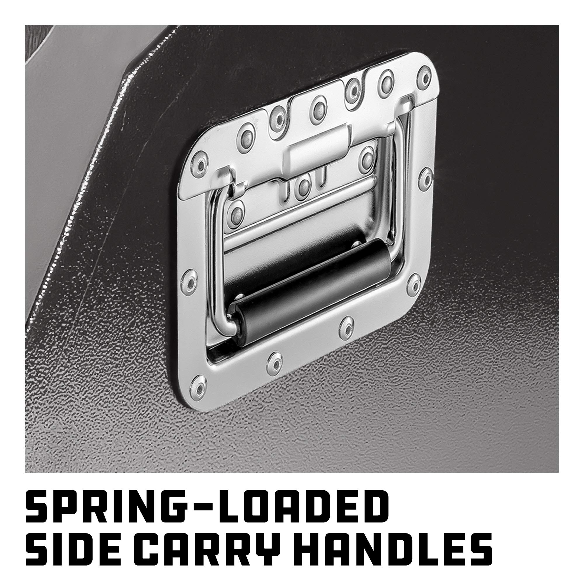 Powerbuilt 26 Inch Rapid Portable Slant Front Toolbox Tiered Tool Holders, 16 Gauge Steel, Weather-Resistant Lockable Magnetic Lid, Grey - 240102