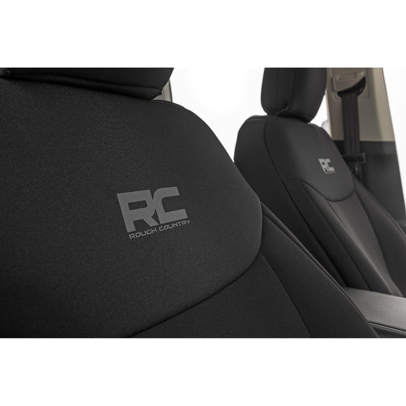 Rough Country Seat Covers Neoprene for Ford Maverick (2022-2025) with Rear Folding Armrest - Waterproof & UV Resistant, Foam Padded, Front & Rear Seat Cover Set