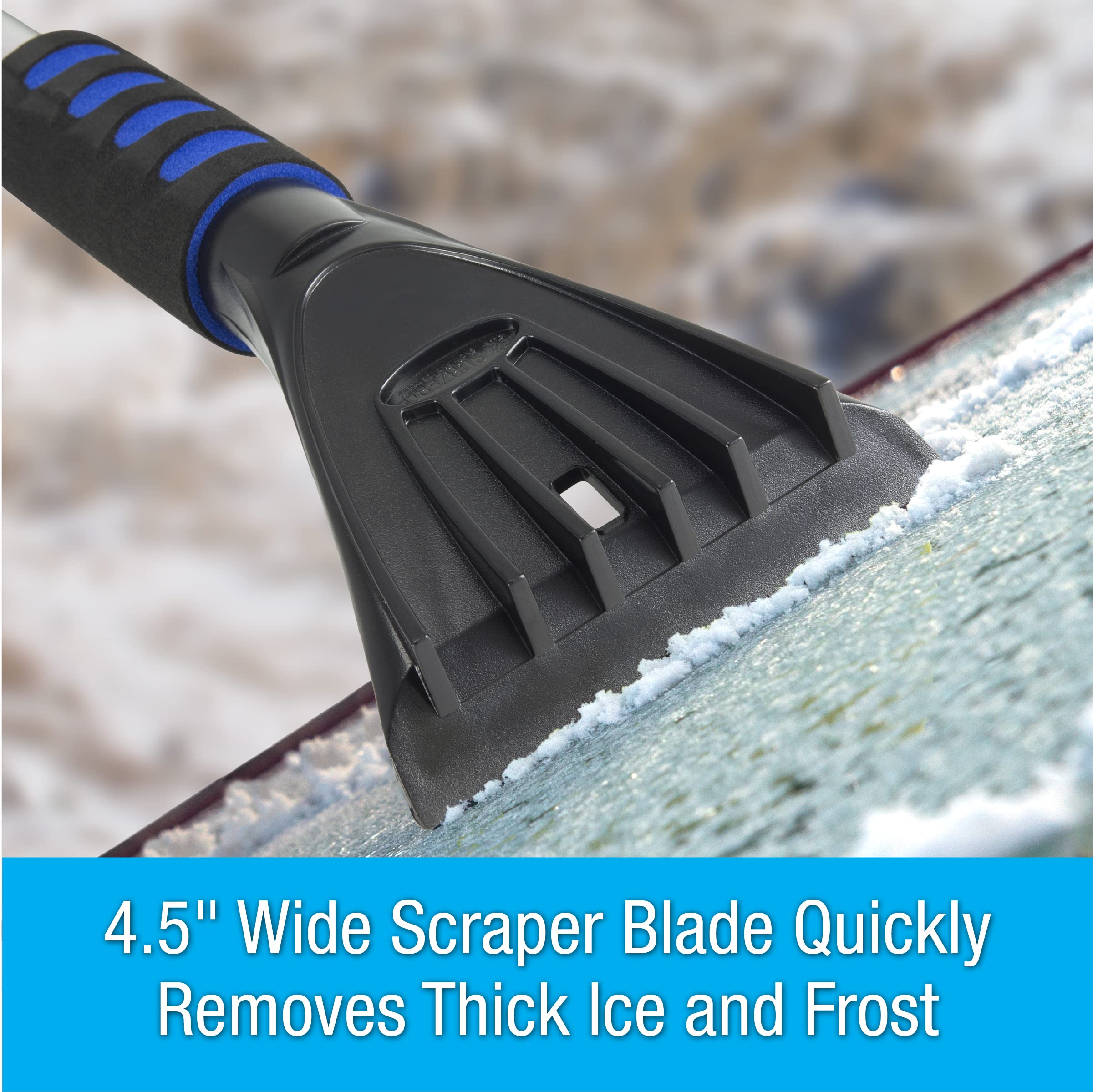 60" SubZero Quick Lock Pivoting Head Snowbroom with Integrated Squeegee and Ice Scraper, Black