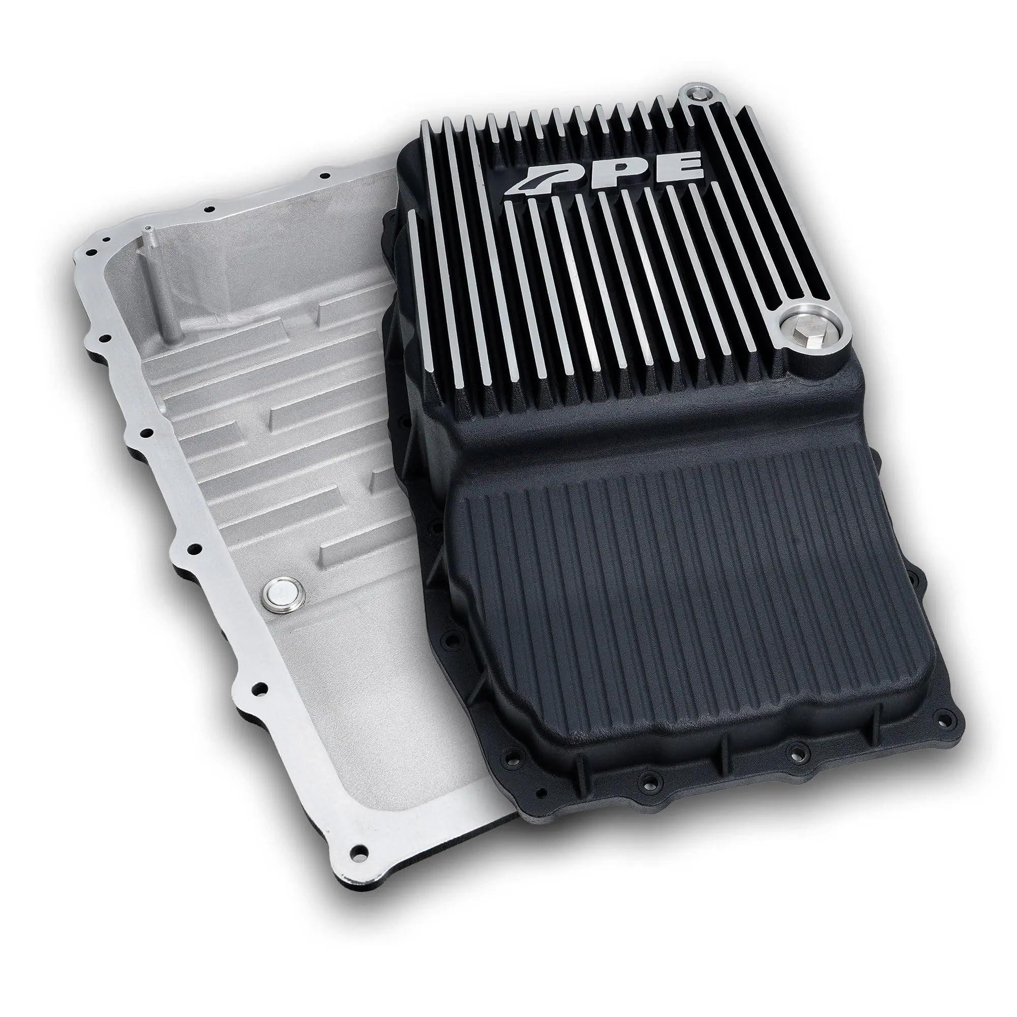 Heavy Duty PPE Cast Aluminum Deep Transmission Pan (BRUSHED) 128051210 Compatible for 2018+ GM Tahoe/Suburban/Yukon/Escalade with Allison 10L80 Transmission