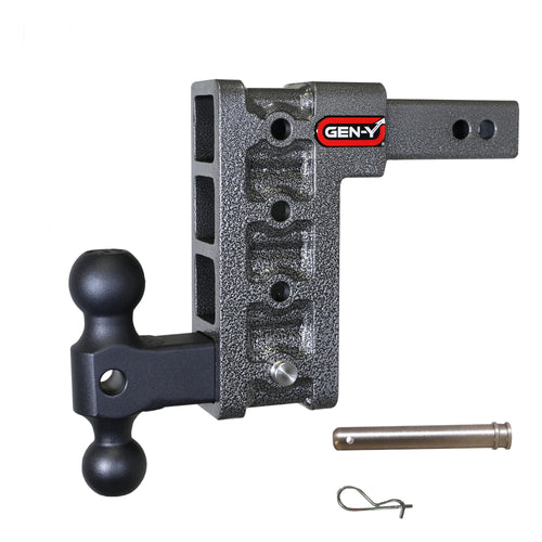 Adjustable GEN-Y Hitch Tow Hitch for 2" Receiver for Trucks, RVs and Vans Pulling Trailers | 7.5" Drop | 10,000 LB Towing Capacity | 1,500 LB Tongue Weight | Silver