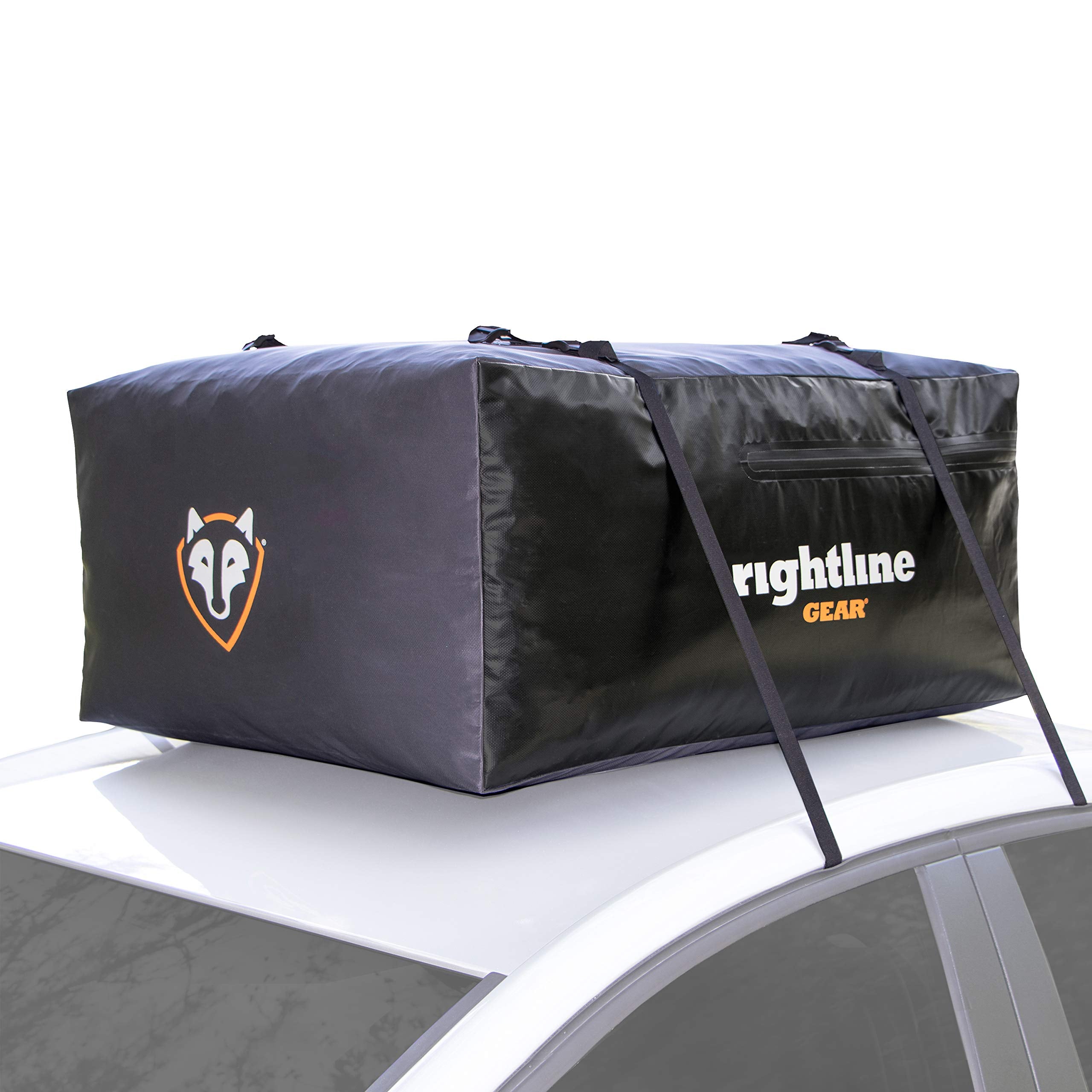 Rightline Gear Waterproof Sport Jr Rooftop Cargo Carrier for Top of Vehicle, Attaches With or Without Roof Rack, 10 Cubic Feet, Black
