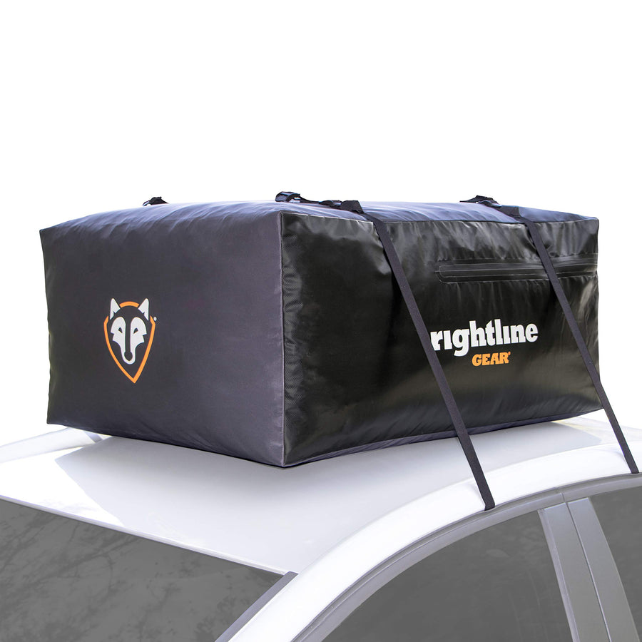 Rightline Gear Waterproof Sport Jr Rooftop Cargo Carrier for Top of Vehicle, Attaches With or Without Roof Rack, 10 Cubic Feet, Black