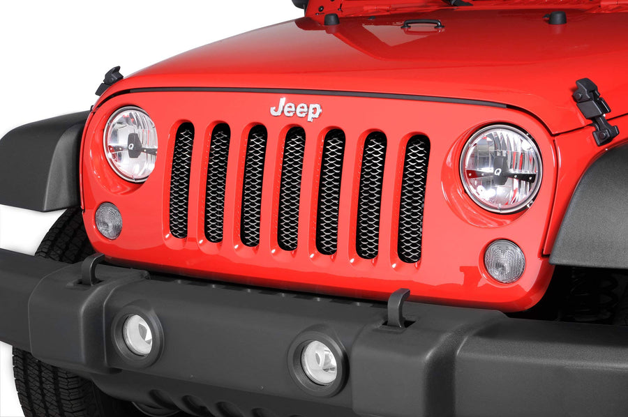Rampage One-Piece Mesh Grille Insert Rampage | Gloss Black | 86513 | Fits 2007 - 2018 Jeep Wrangler JK