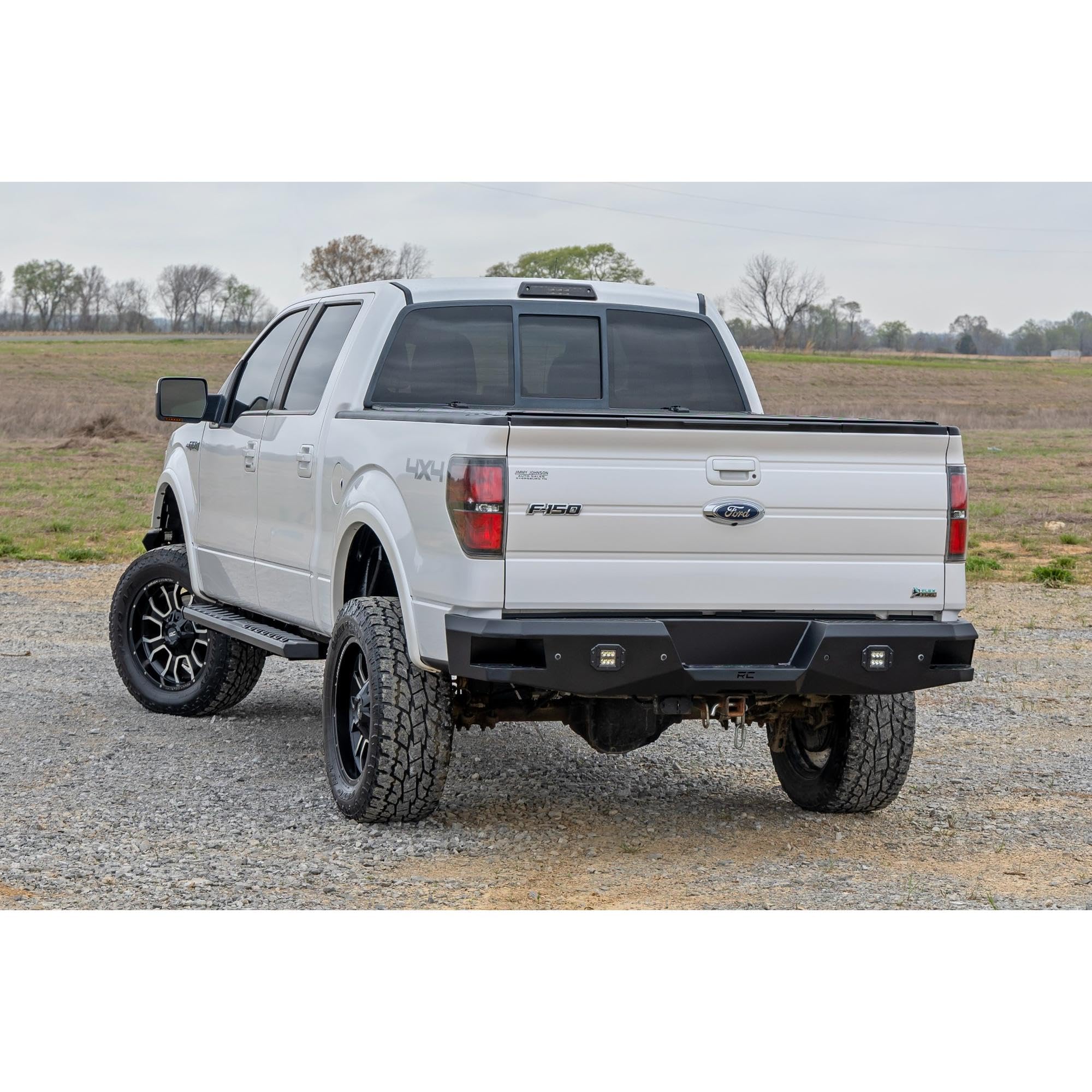 BA2 Rough Country Running Boards for Ford F-150 (2009-2024) - 5" Wide Steel Step Bars, Non-Slip Grip Foot Rails, No-Drill Install, Truck Side Steps