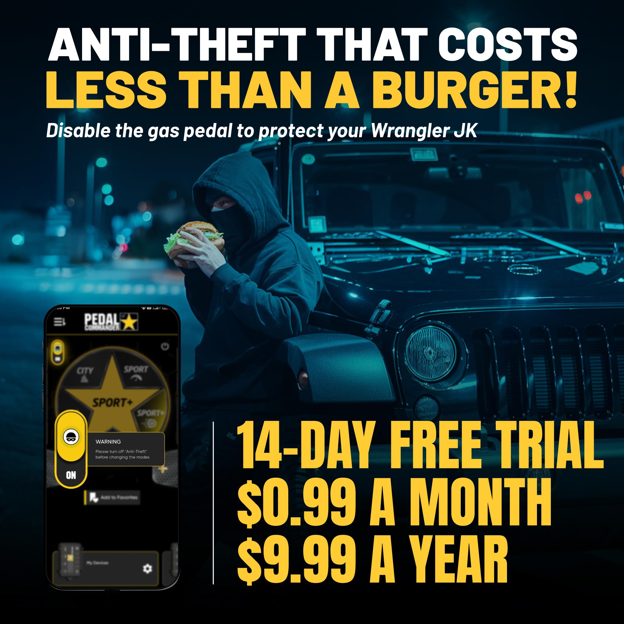 Throttle Response Controller PEDAL COMMANDER for Jeep Wrangler JK 2006-2018 - Plug-and-Play Upgrade, App Control, Throttle Controller Off-Road Performance Mods Jeep Wrangler Accessories