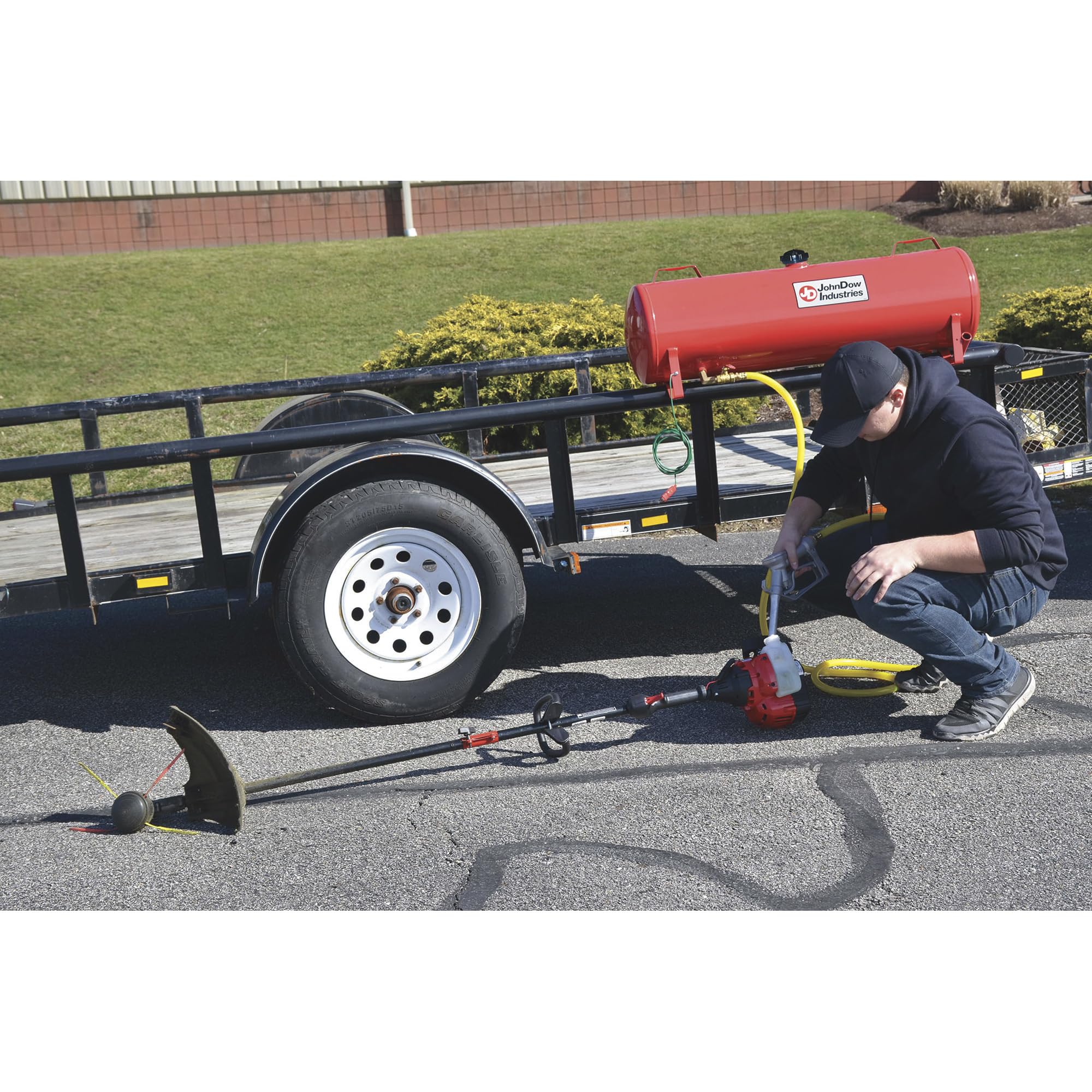 JDI-FST15 JohnDow Industries 15 Gallon Fuel Station - Durable and Convenient Fuel Storage and Dispensing Solution,Red
