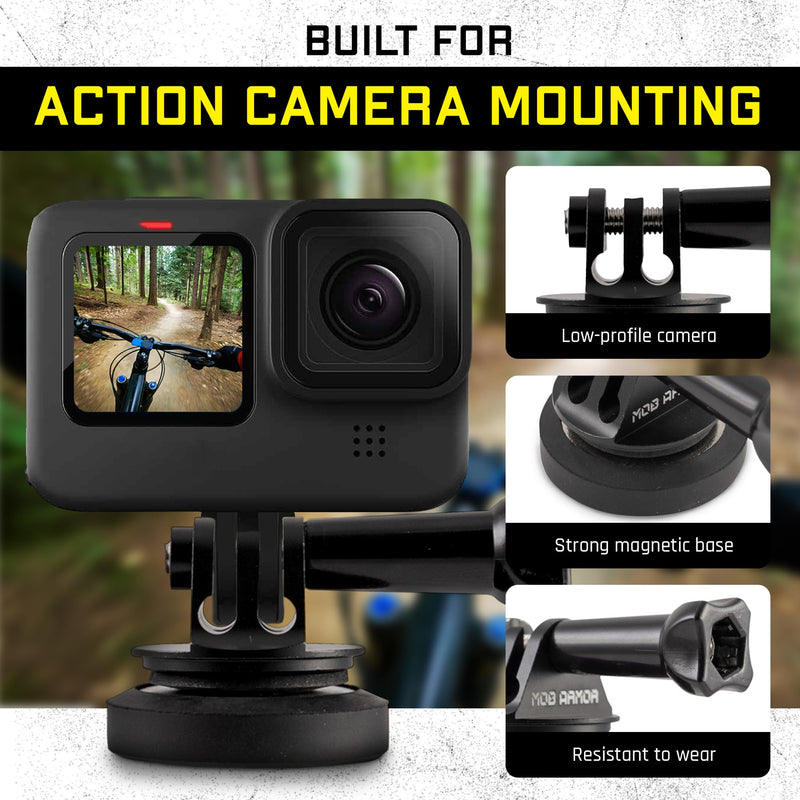 Mob Armor Direct Mag Action Camera - Magnetic Car Mount, Aircraft-Grade Material, Compatible w/GoPro Hero, GoPro Max, DJI Osmo, & Any Action Cameras, Ideal for Off-Road Adventures, Vlogging, & Racing