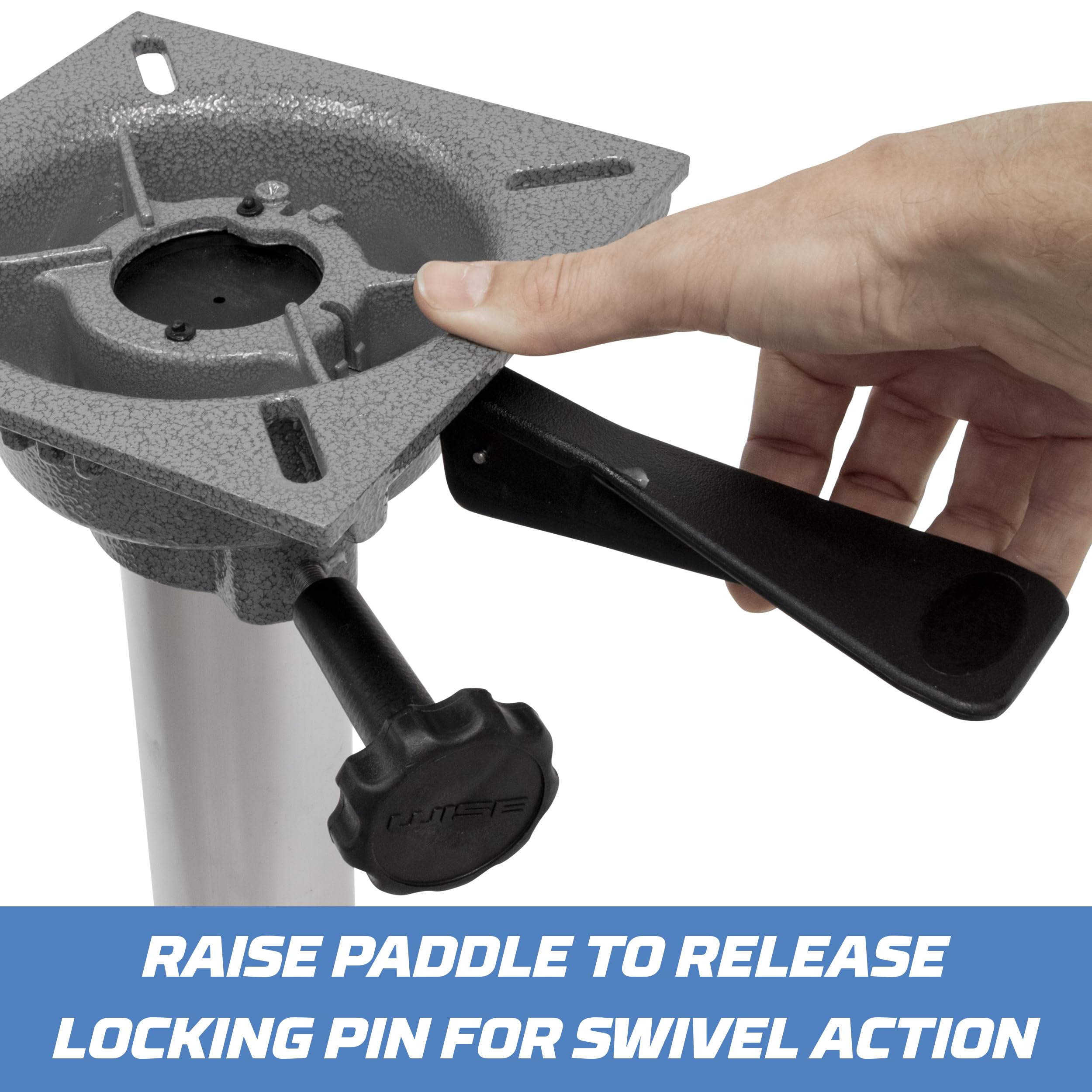 8WP24-6S Wise - 6" Fixed Height Seat Pedestal with Swivel Seat Spider, Tension Adjust Knob and Locking Lever