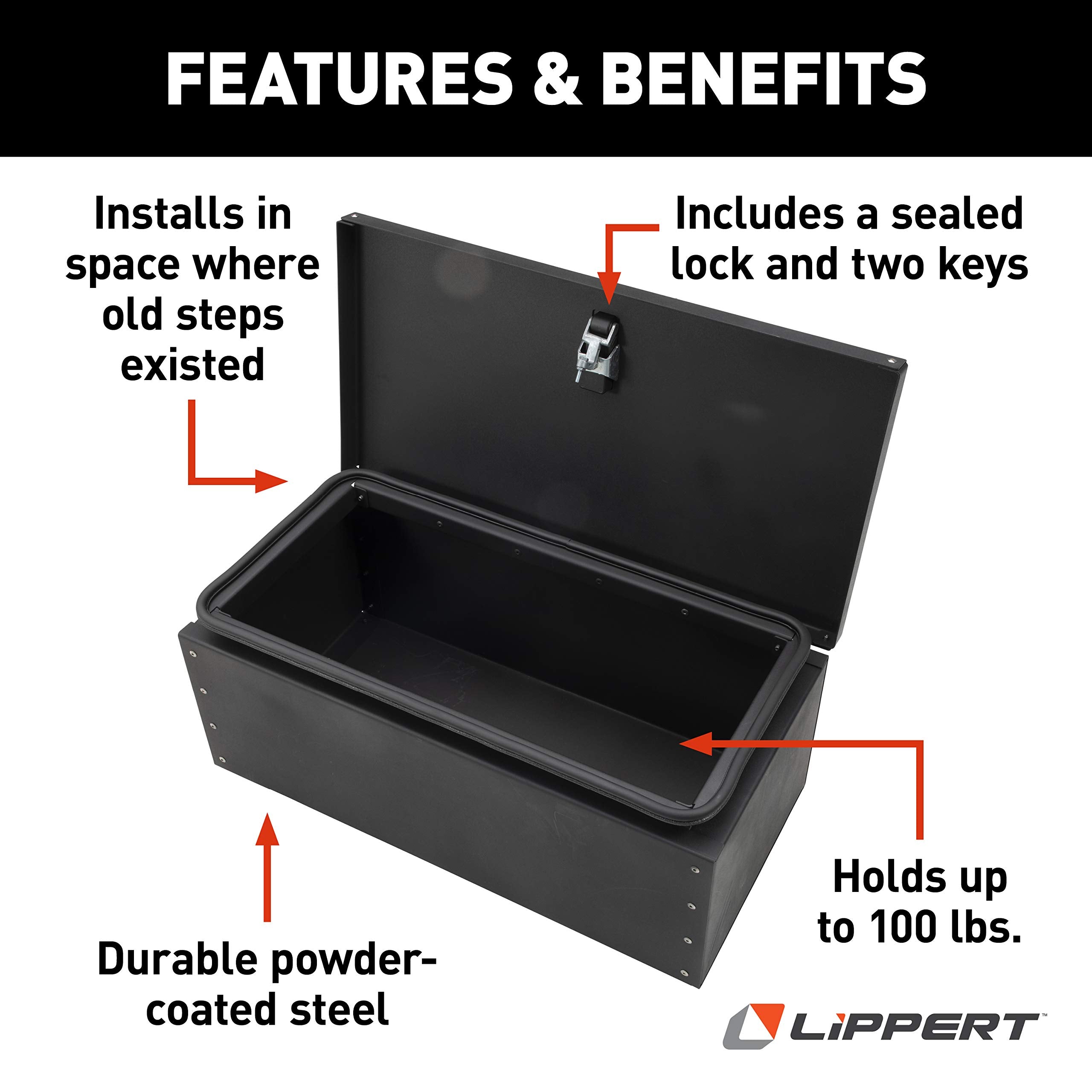 664640 Lippert Components SolidStep Storage Box