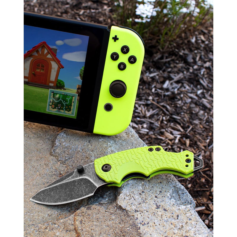 Kershaw Folding Shuffle Pocket Knife, Lime Green, 2.4 Inch Stainless Steel Drop Point Blade, EDC Utility, with Flathead Screwdriver, Manual Opening, Everyday Carry Pocket Knife for Men and Women
