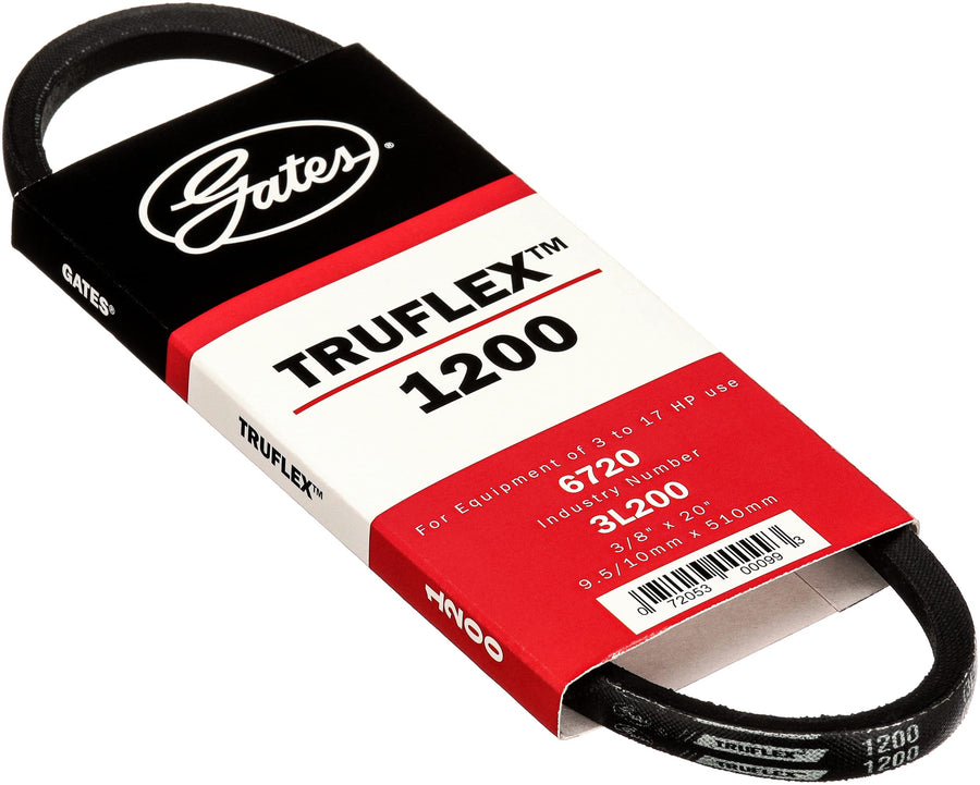 1200 Gates Truflex FHP Low Horse-Power V-Belt, Black