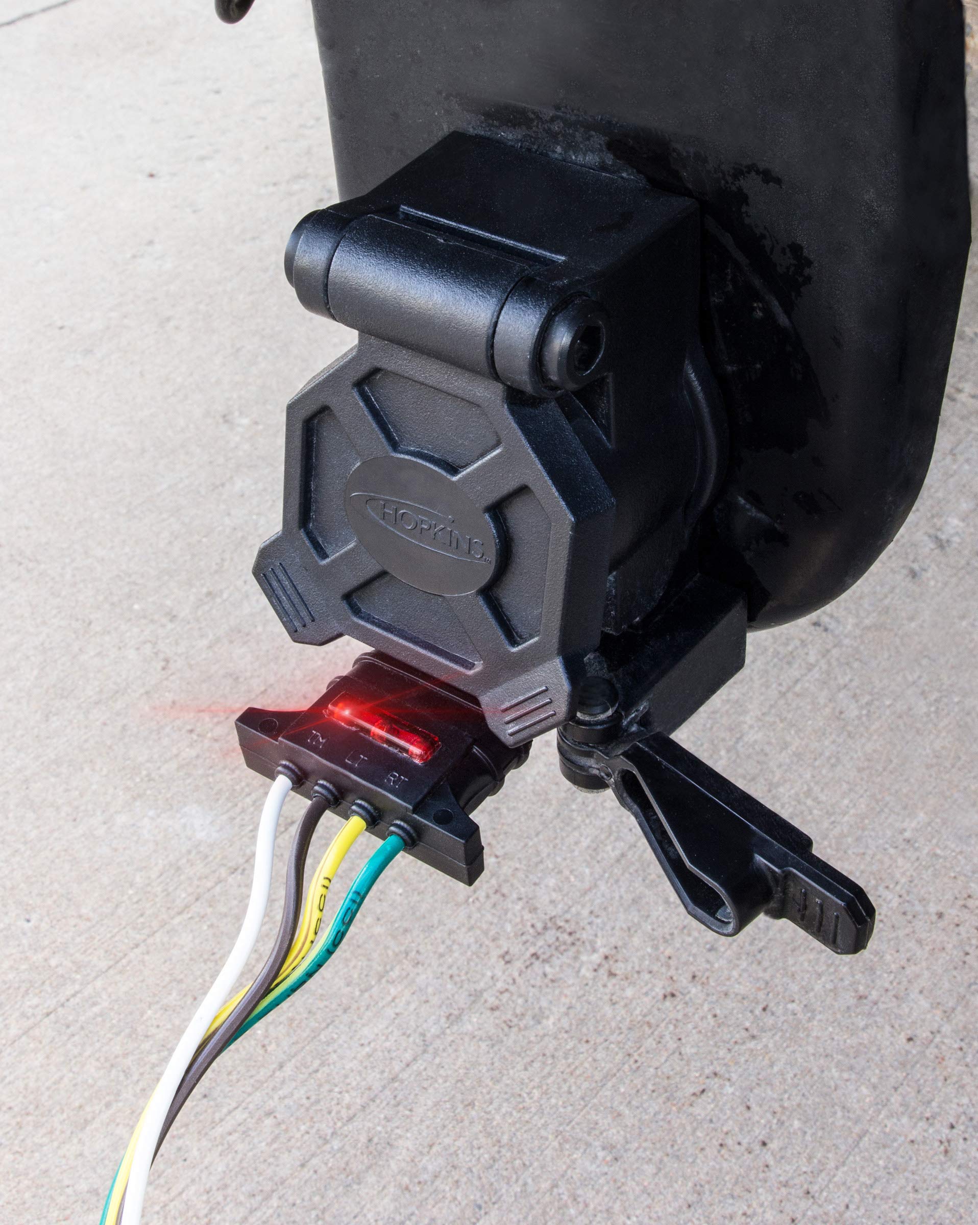 24" LED Test Hopkins Towing Solutions 4-Flat Trailer Side Wiring Connector