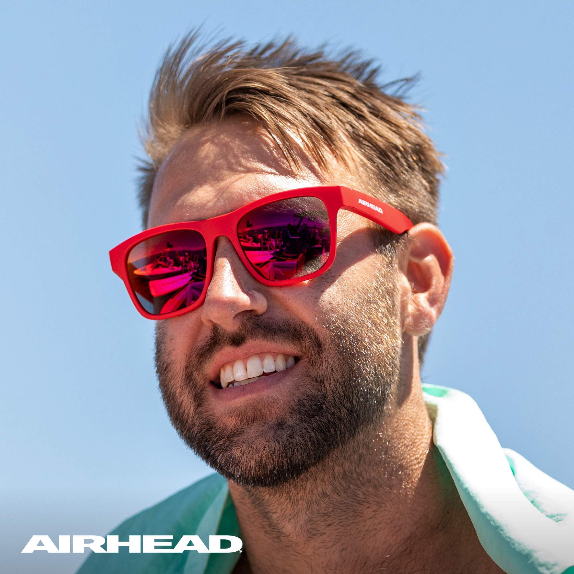 Classic AIRHEAD Round Sunglasses, Black, Adult