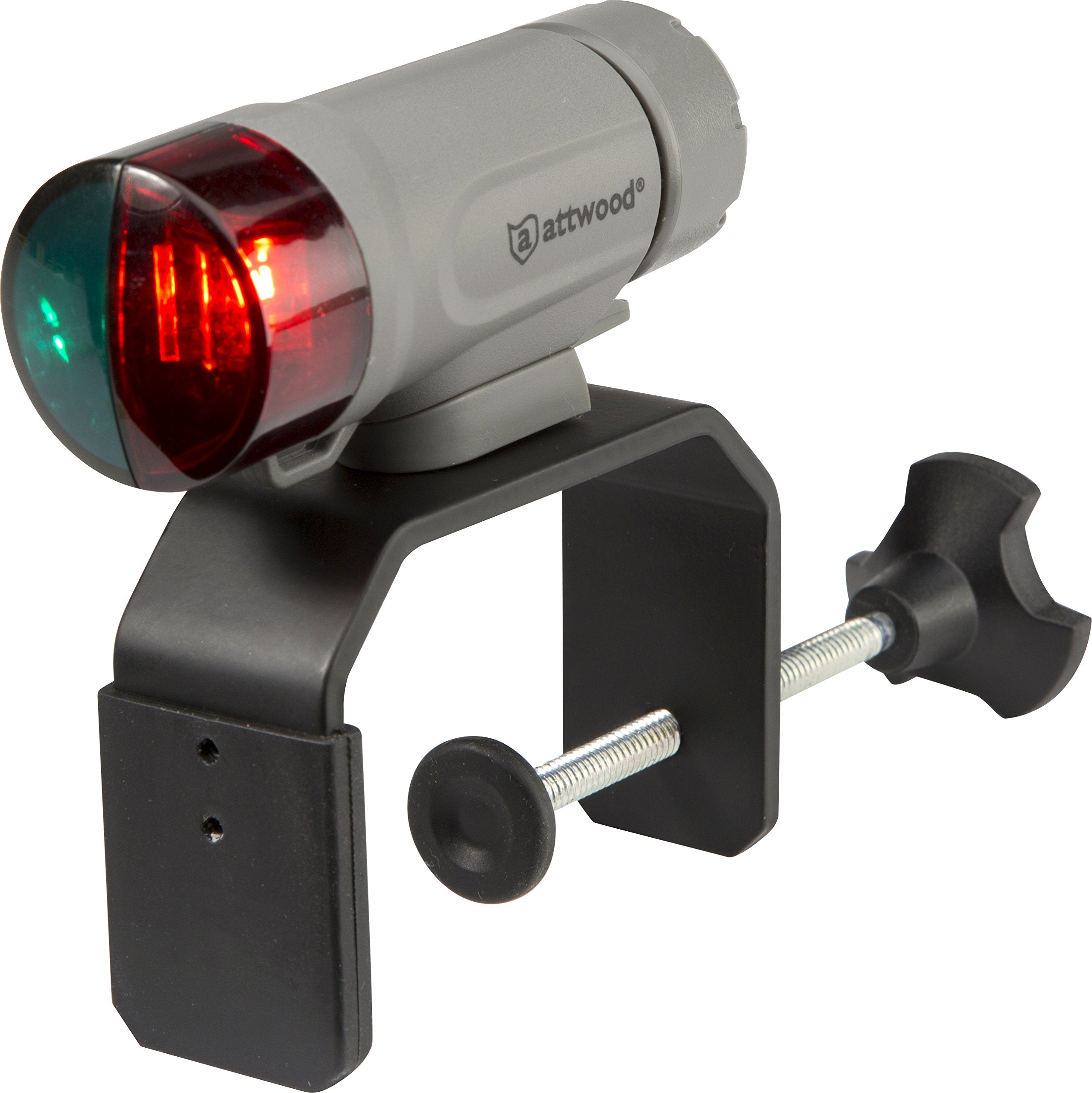 Portable attwood 14190-7 Water-Resistant Clamp-On LED Light Kit with Marine Gray Finish