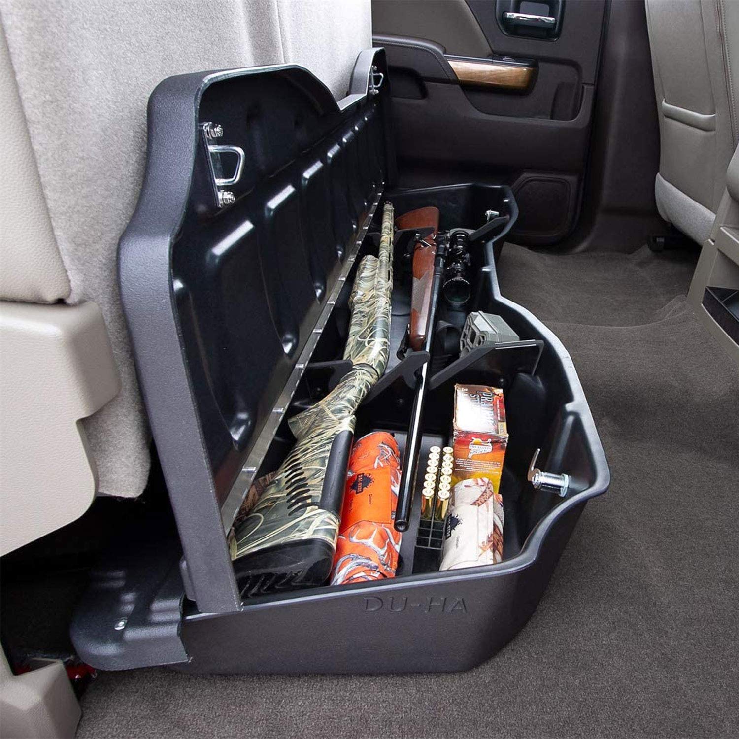 Under Seat Storage DuHa 30120 fits 2019-2026 Ram 1500 Crew Cab New Body Style | Black Heavy Duty Back Seat Organizer | Easy Installation | Seamless Integration
