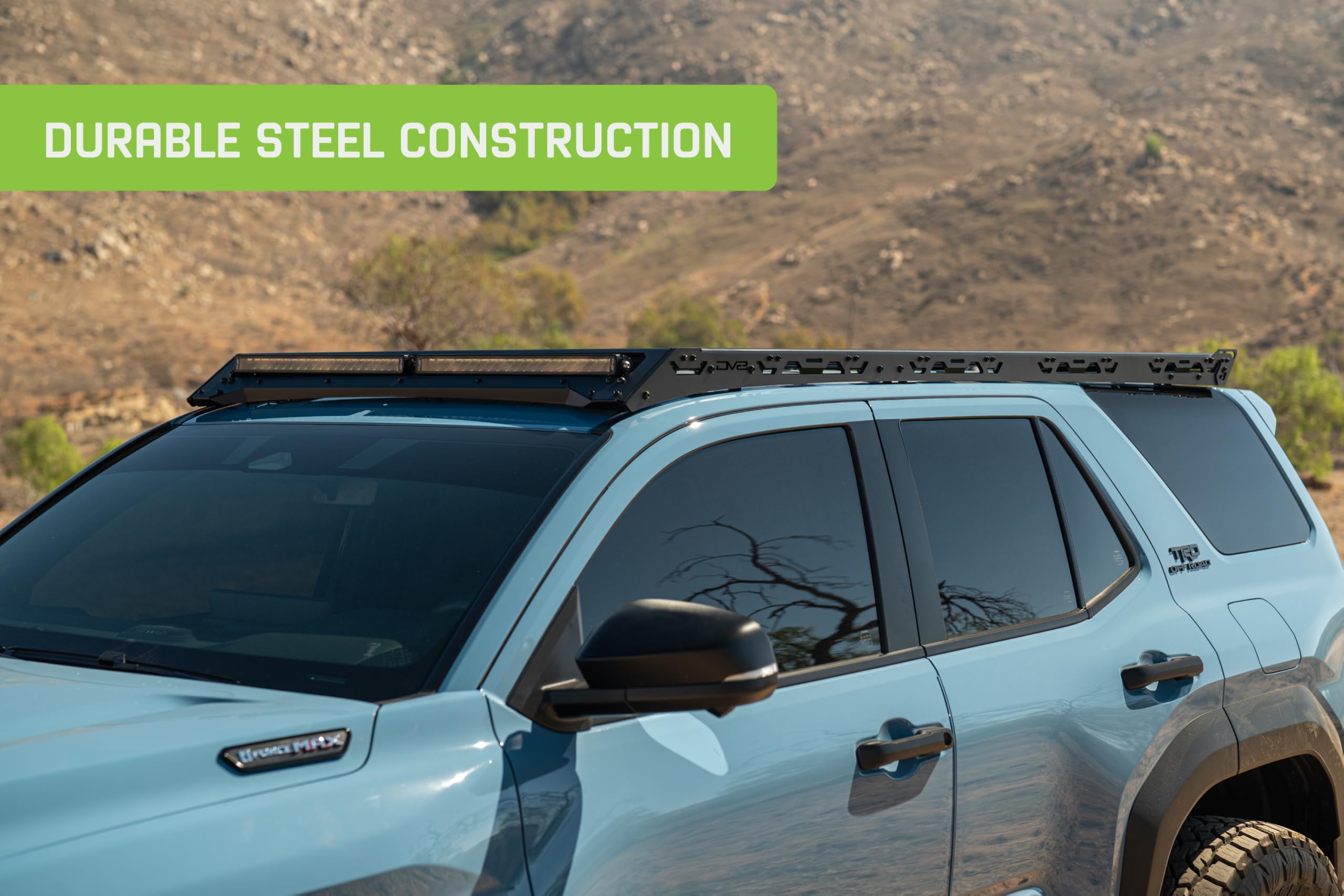 Cutout Light Front Fairing for DV8 Offroad's Spec Series Roof Rack for 2025-2026 Toyota 4Runner | Runs (1) 40" Light Bar, (2) 20" Light Bars, or (10) 3" Pod Lights | Fully Bolt-On | Low-Profile Design
